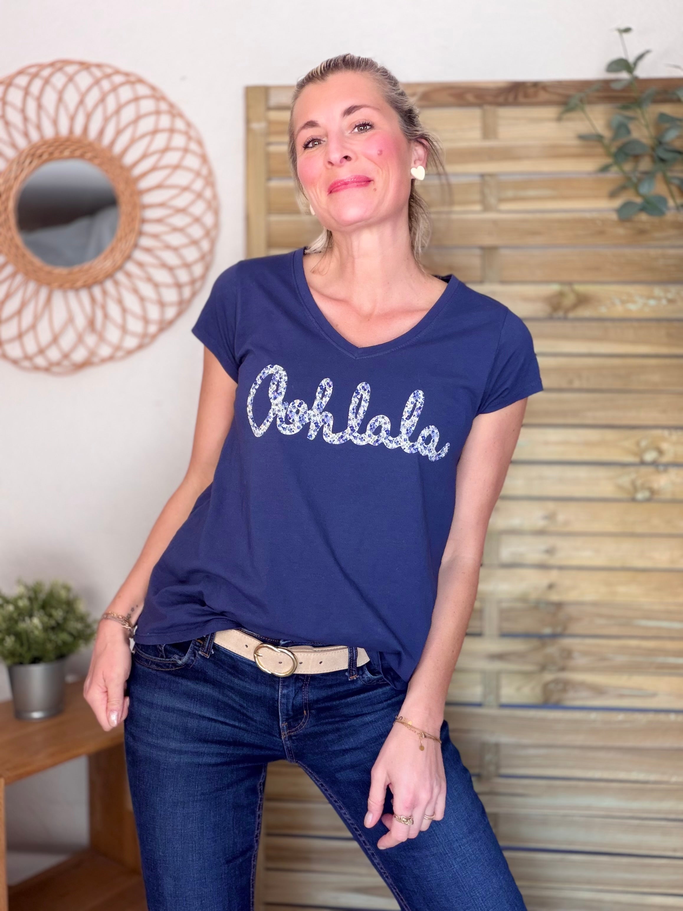 Tee shirt Ohlala Liberty VERA Bleu marine