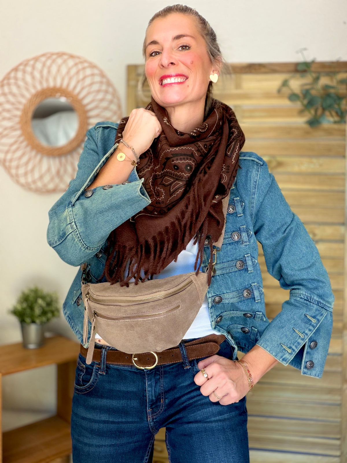 Écharpe Bandana Chocolat