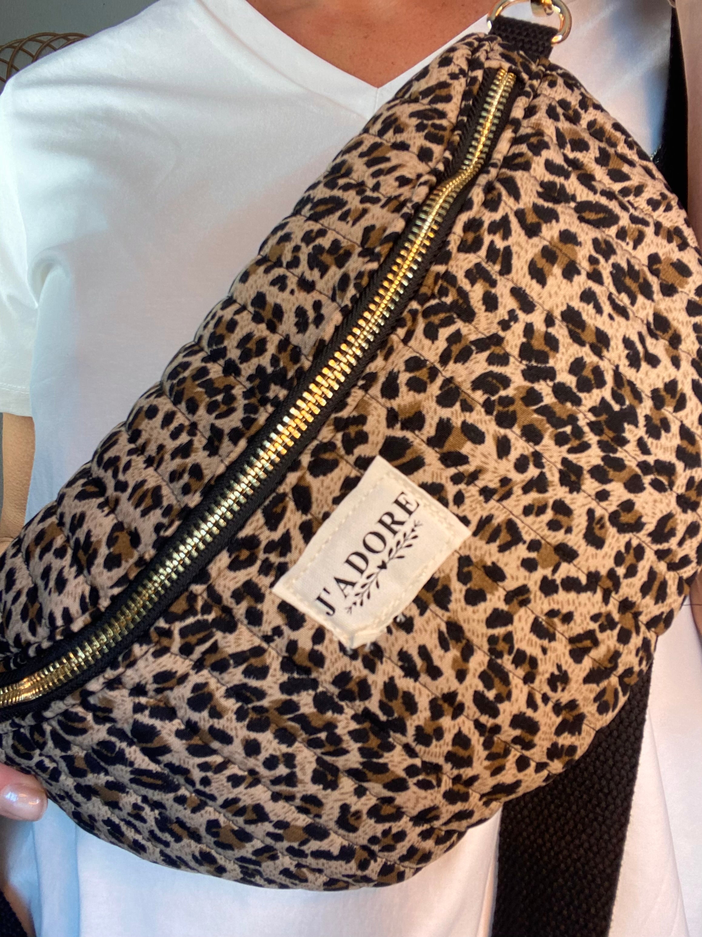 Sac banane L matelassé - JOSIE - Léo beige 🐆