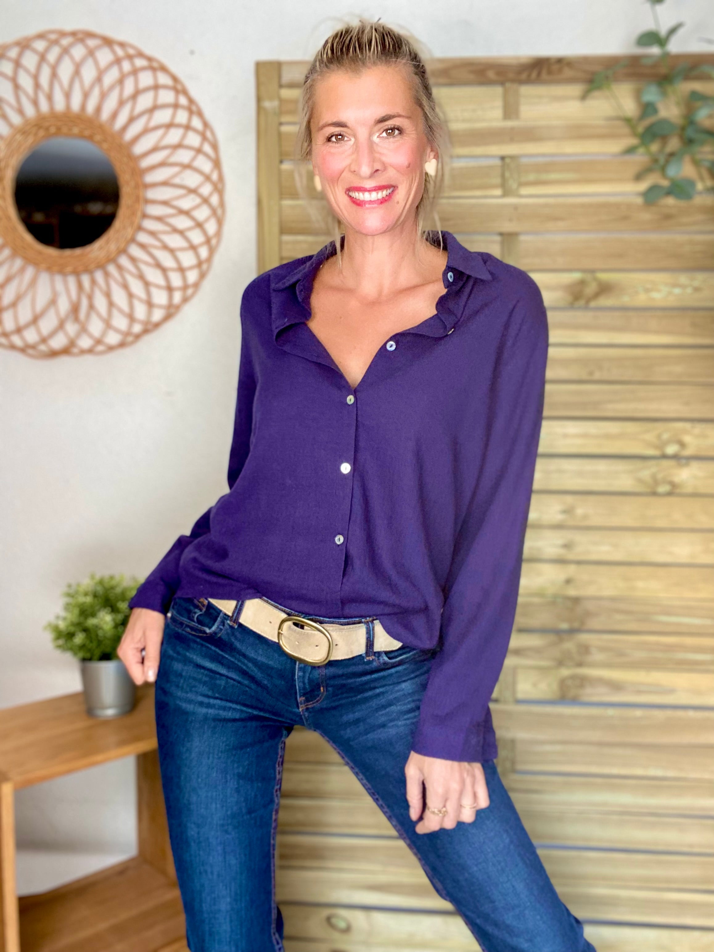 ⚡️ PÉPITES FRIDAY - Chemise lin coton bleu marine / indigo - MADISON