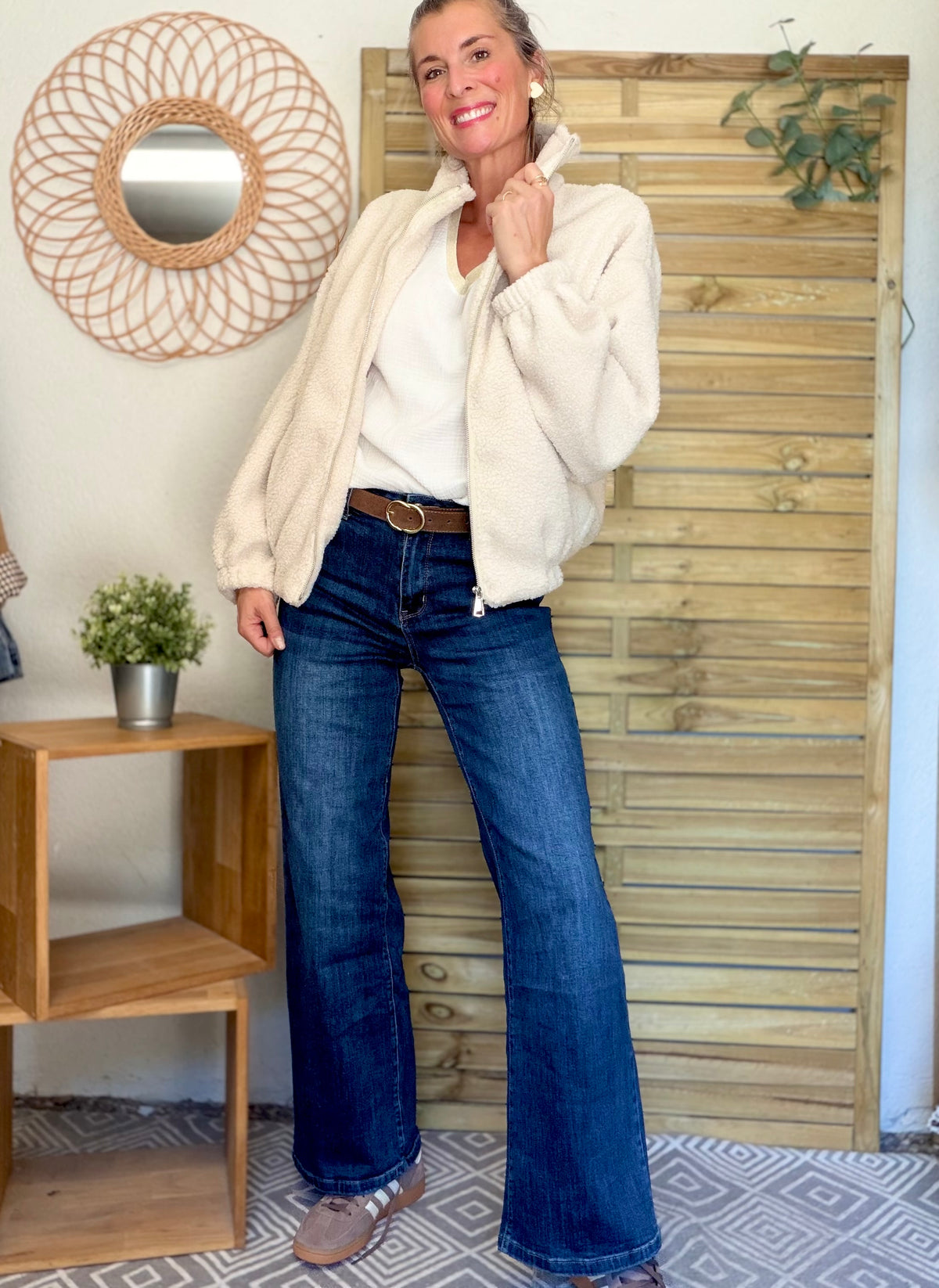 Pantalon Jean Wide leg BAPTISTE Bleu