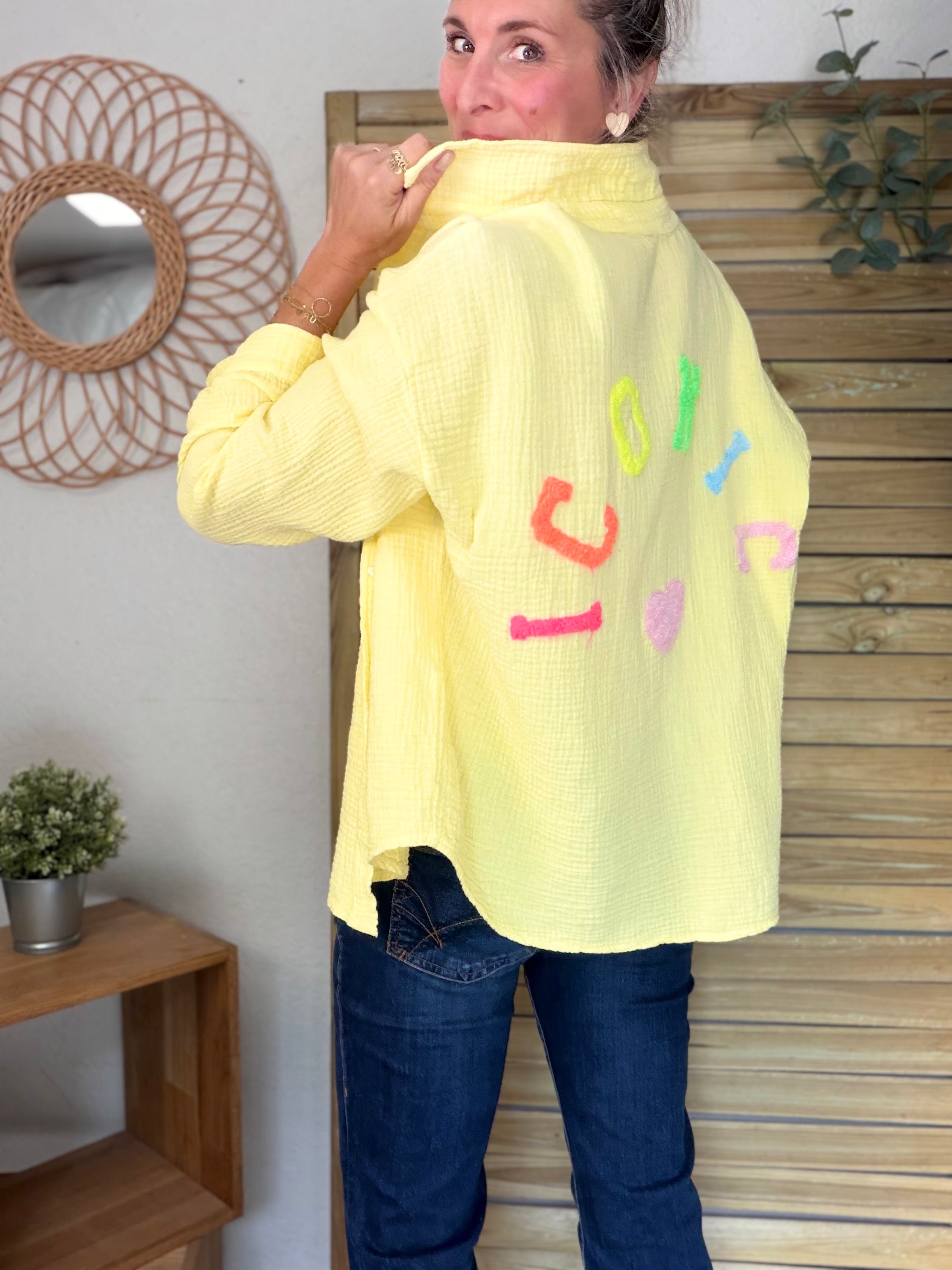 Chemise en gaze de coton ICONIC - ALANIS Jaune