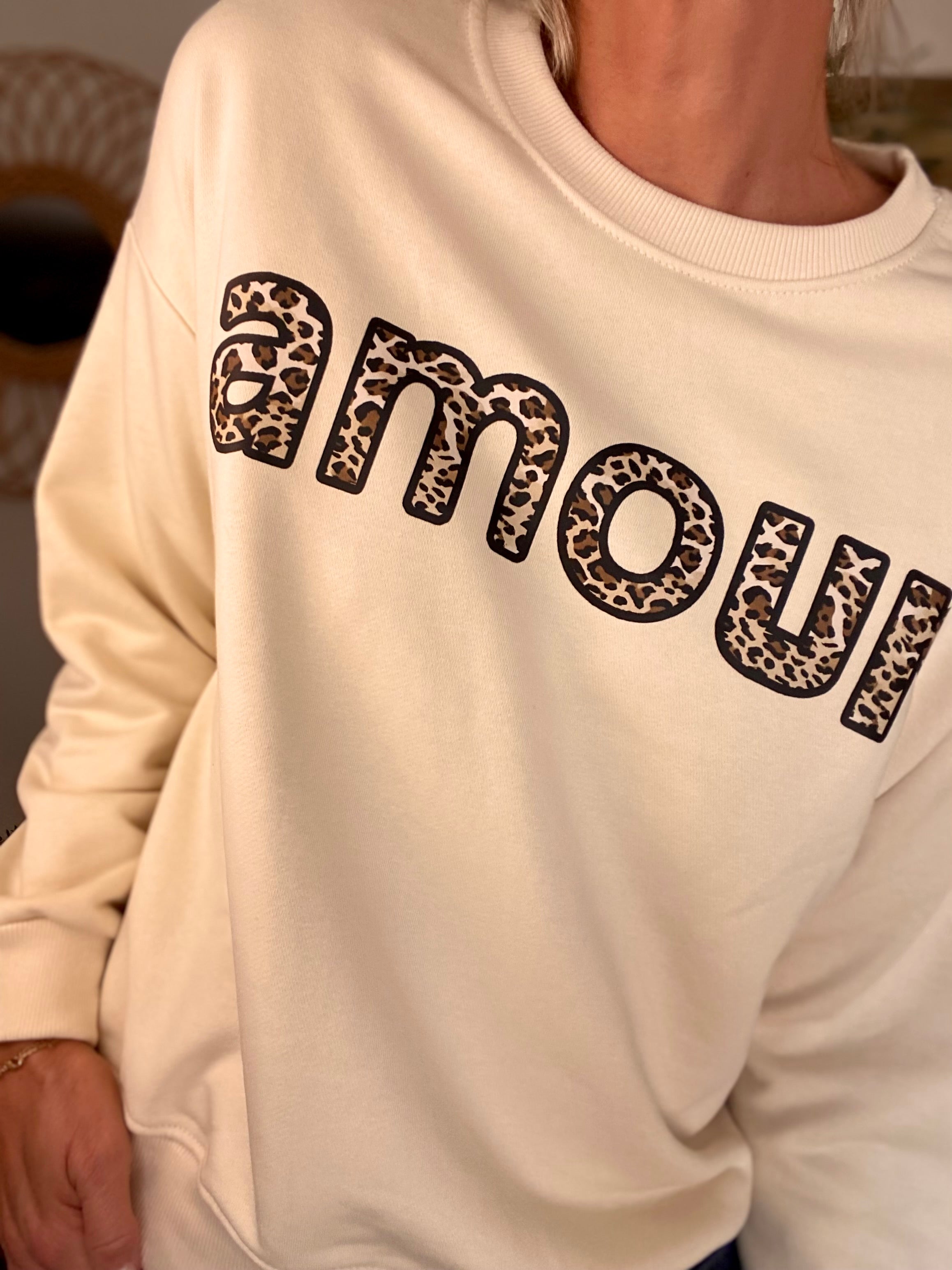Sweat amour Léo 🐆 COLINE - Crème