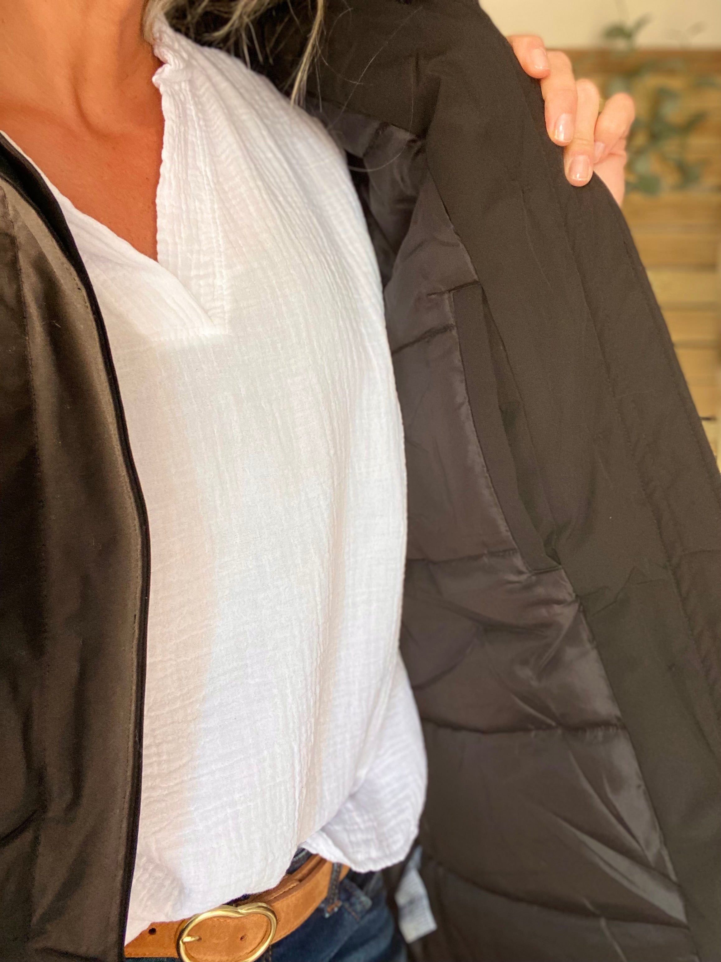 ⚡️ PÉPITES FRIDAY - Parka rembourrée déperlante noir, capuche col fourrure amovible - CHEYENNE