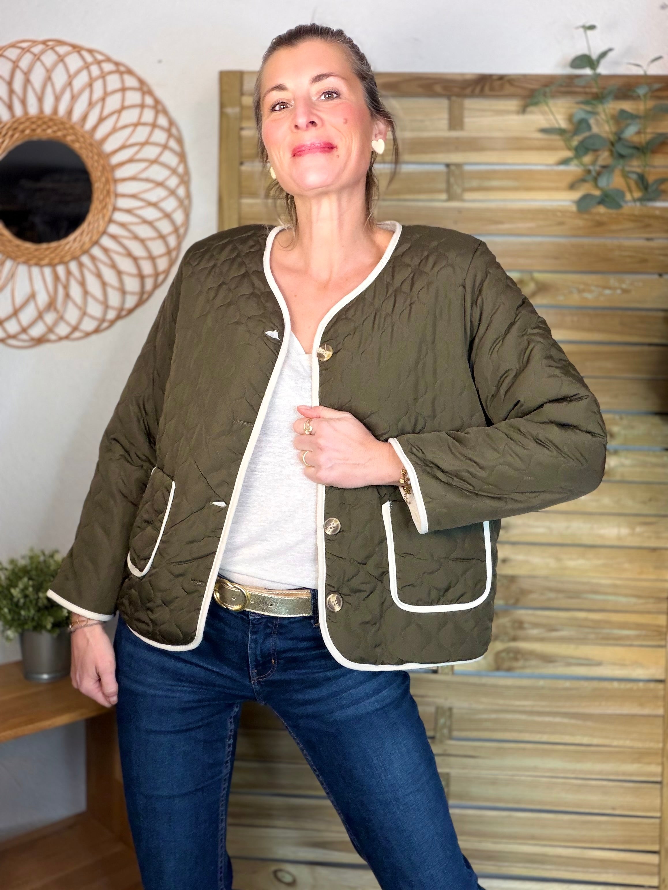⚡️ ARRIVAGE - Veste matelassée réversible Sherpa NOÉMIE Kaki