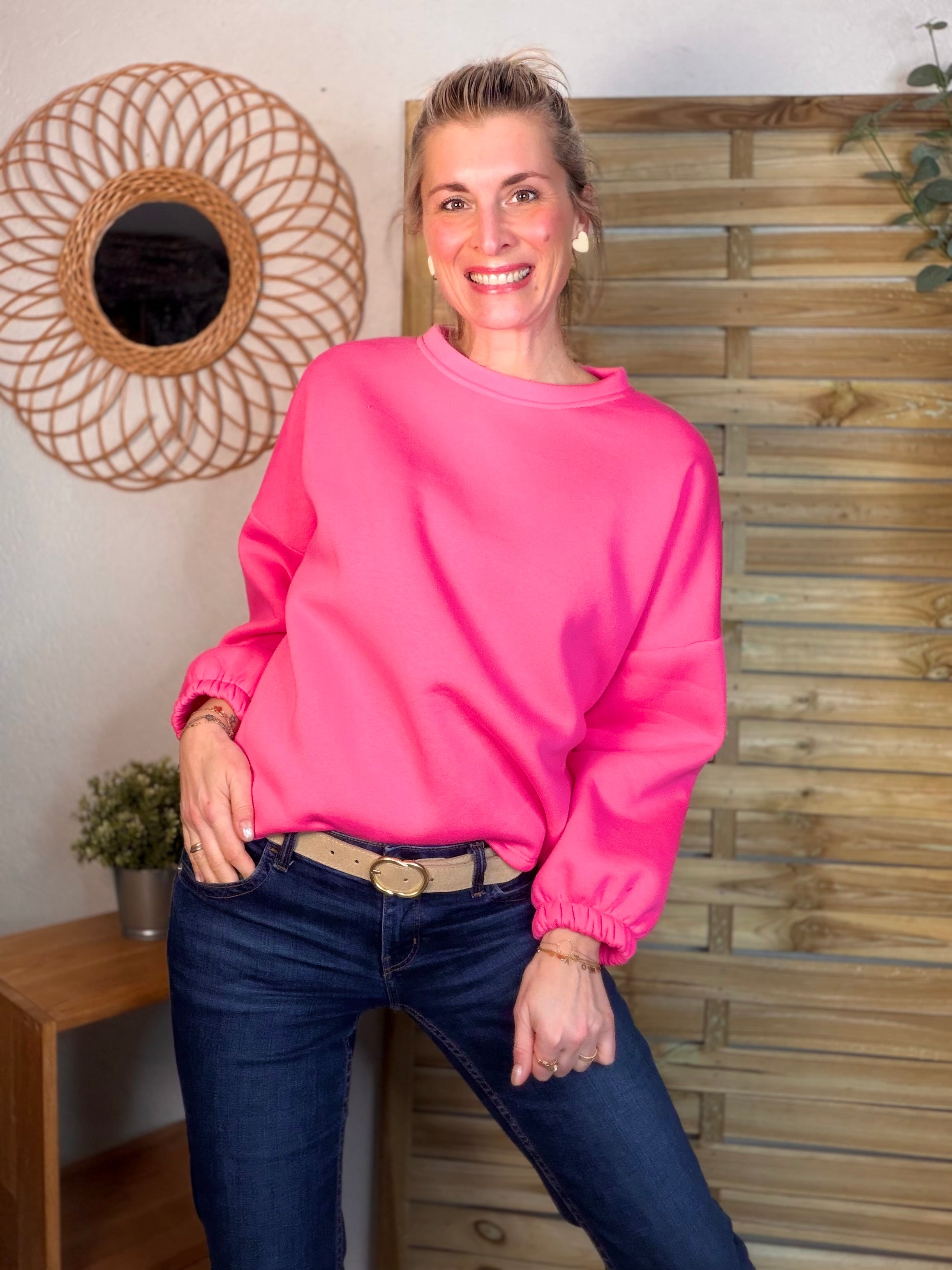 Sweat molleton oversized BISOU Rose Orange - MIKA