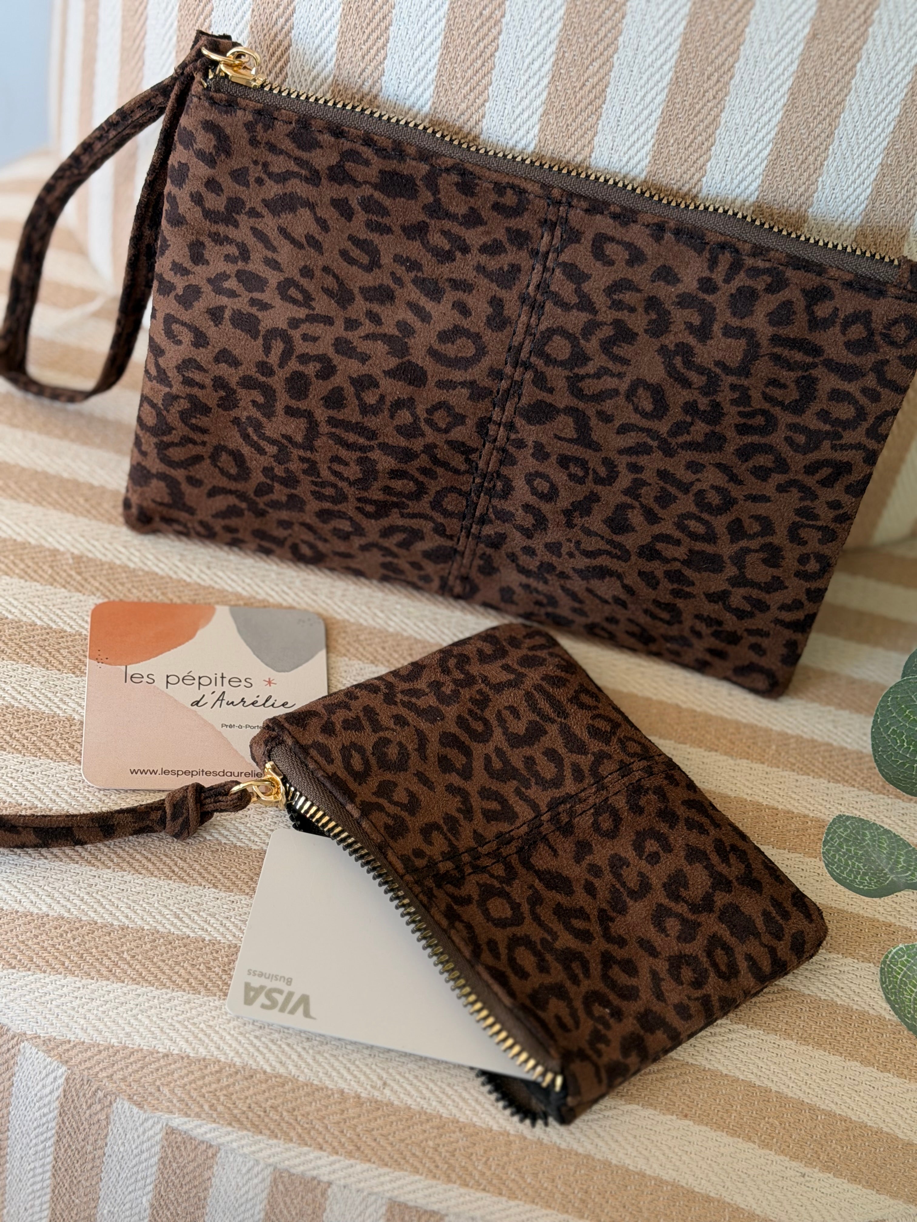 Duo de pochettes en suédine Léopard 🐆 TAO