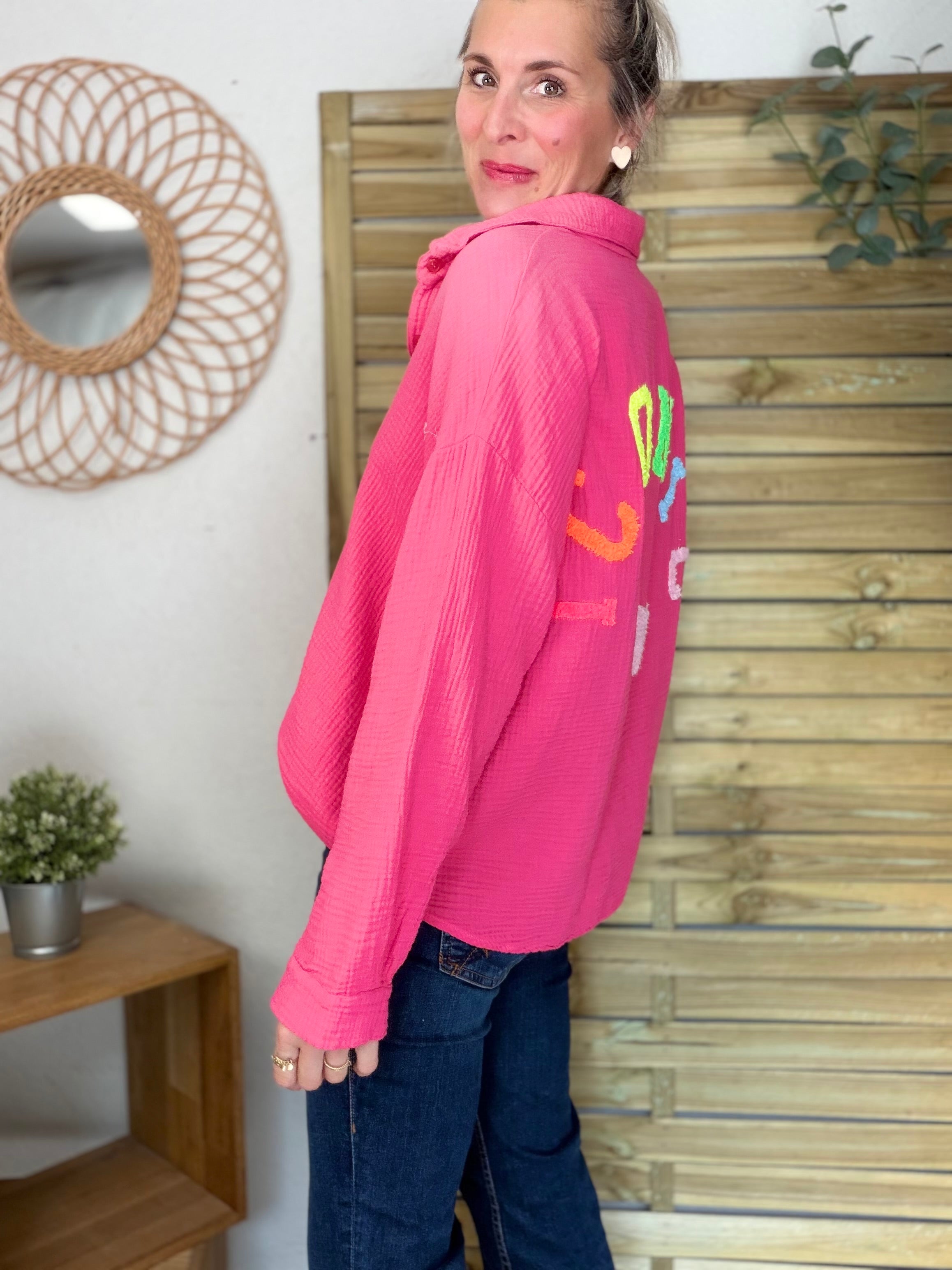 Chemise en gaze de coton ICONIC - ALANIS Rose fuschia