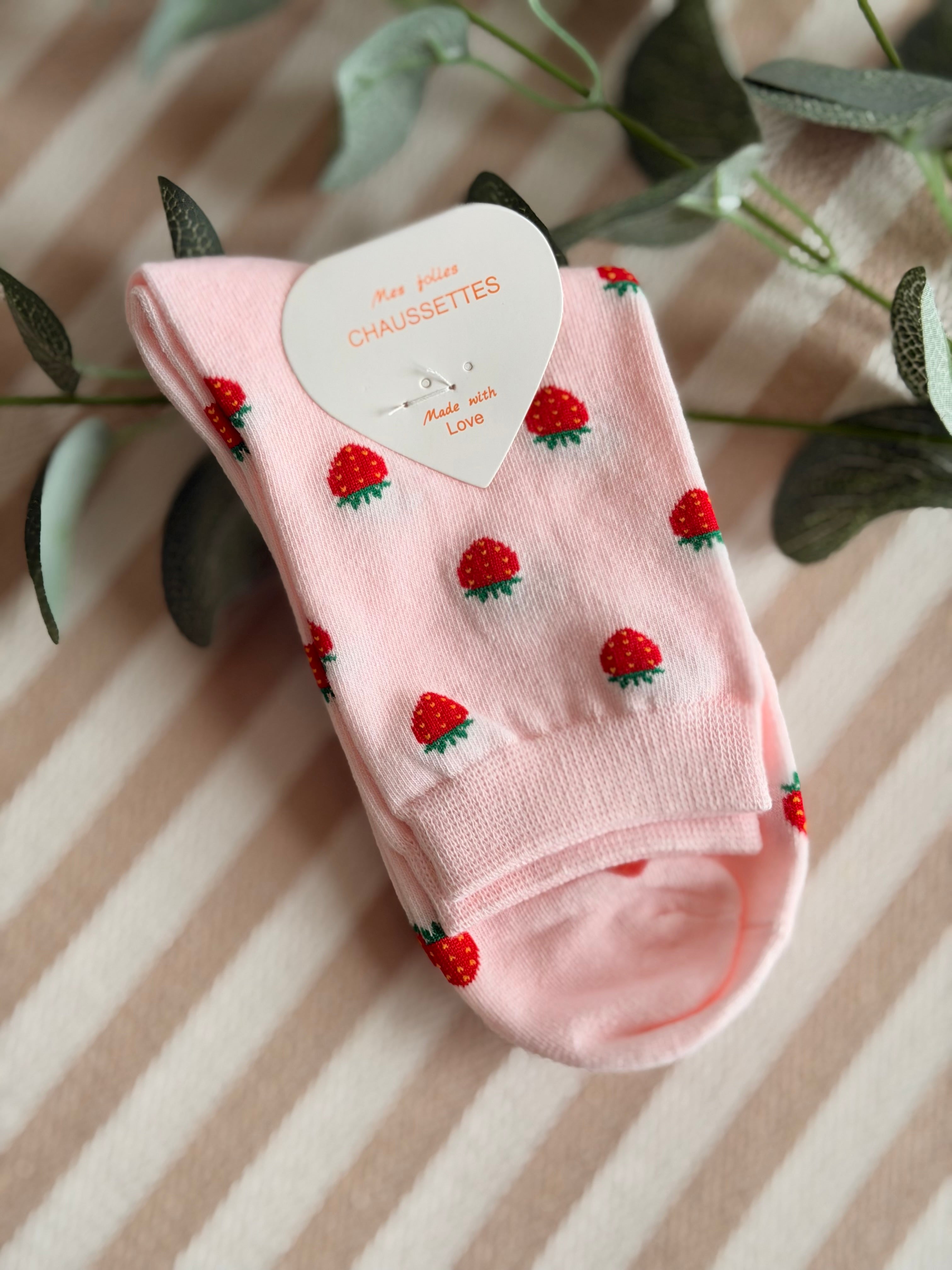 Chaussettes ZAZA - Motifs 🍋🍓🍒🍍💄