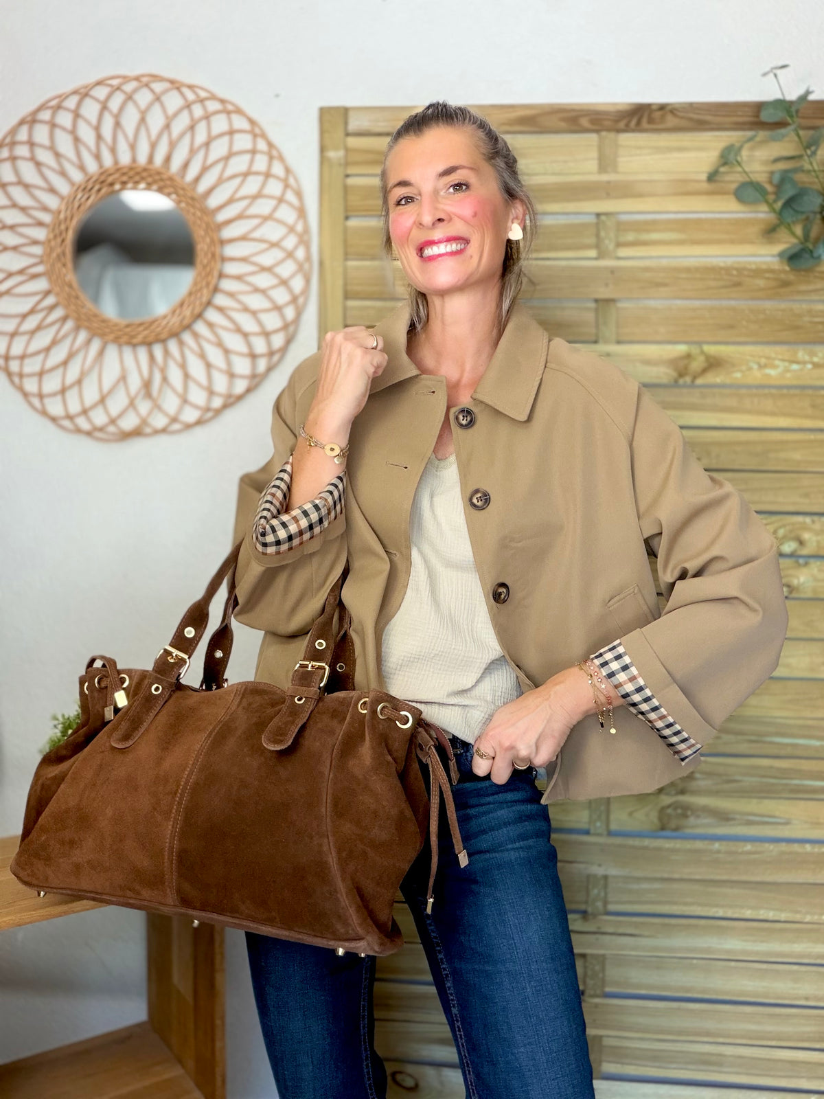 ⚡️ ARRIVAGE • Veste Trench, doublure à carreaux DANA Camel