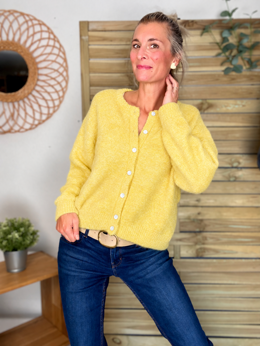 Gilet en maille MERYL - Jaune