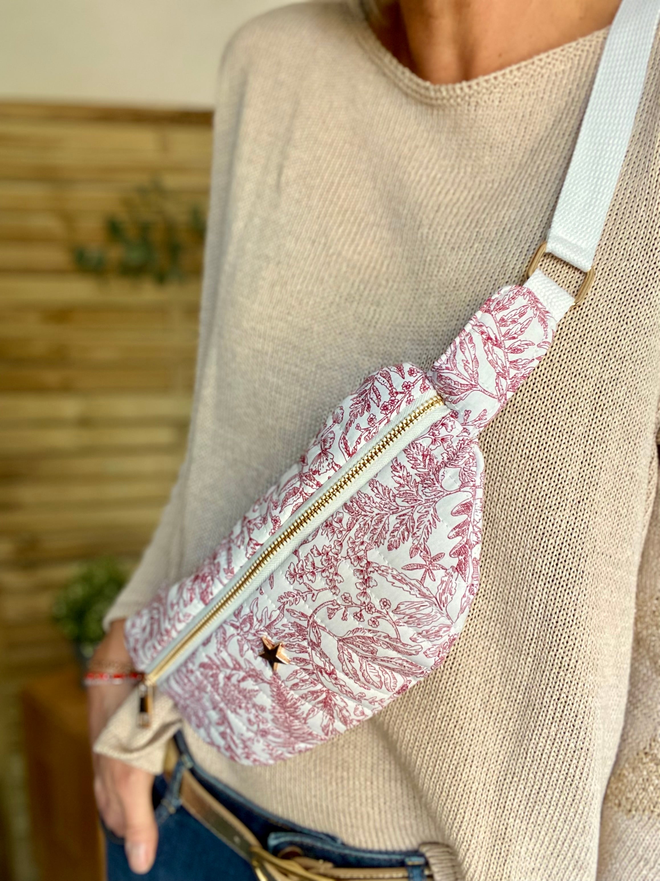 Sac banane M…ini - coton matelassé - JILL - Wild rouge - FIN DE SÉRIE