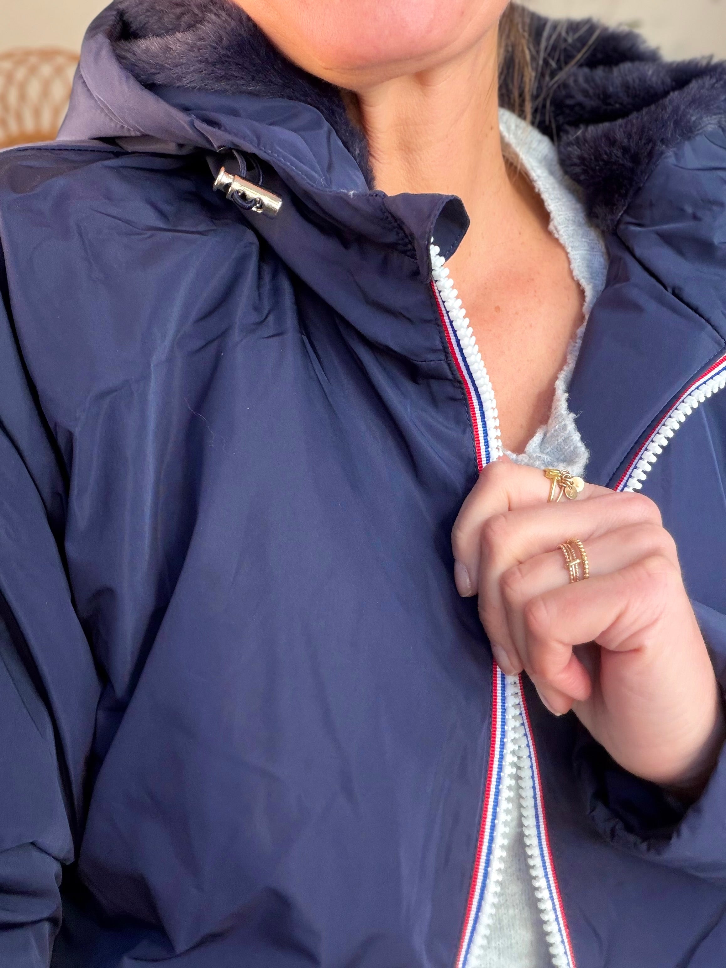 ⚡️ ARRIVAGE - Parka Imperméable fourré ALICE - Bleu marine