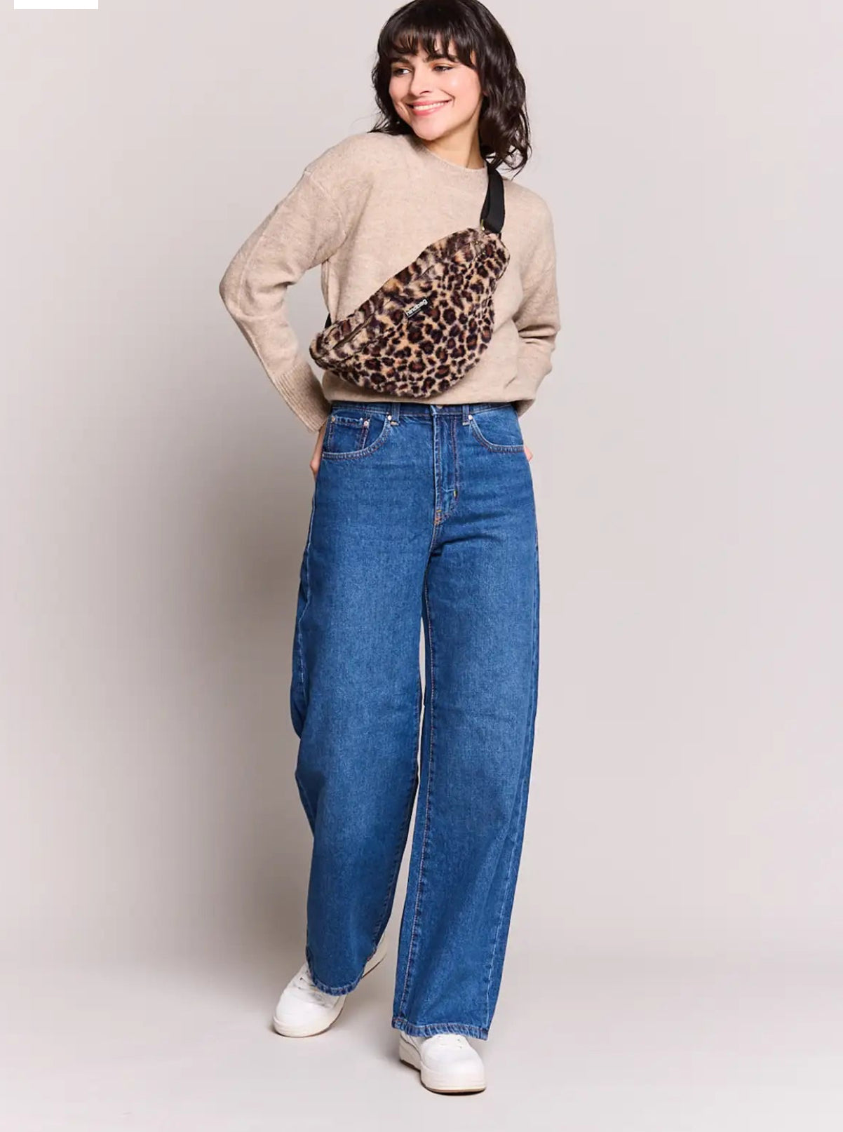 Sac banane XL HINDBAG Sasha Léo fourrure 🐆🤍