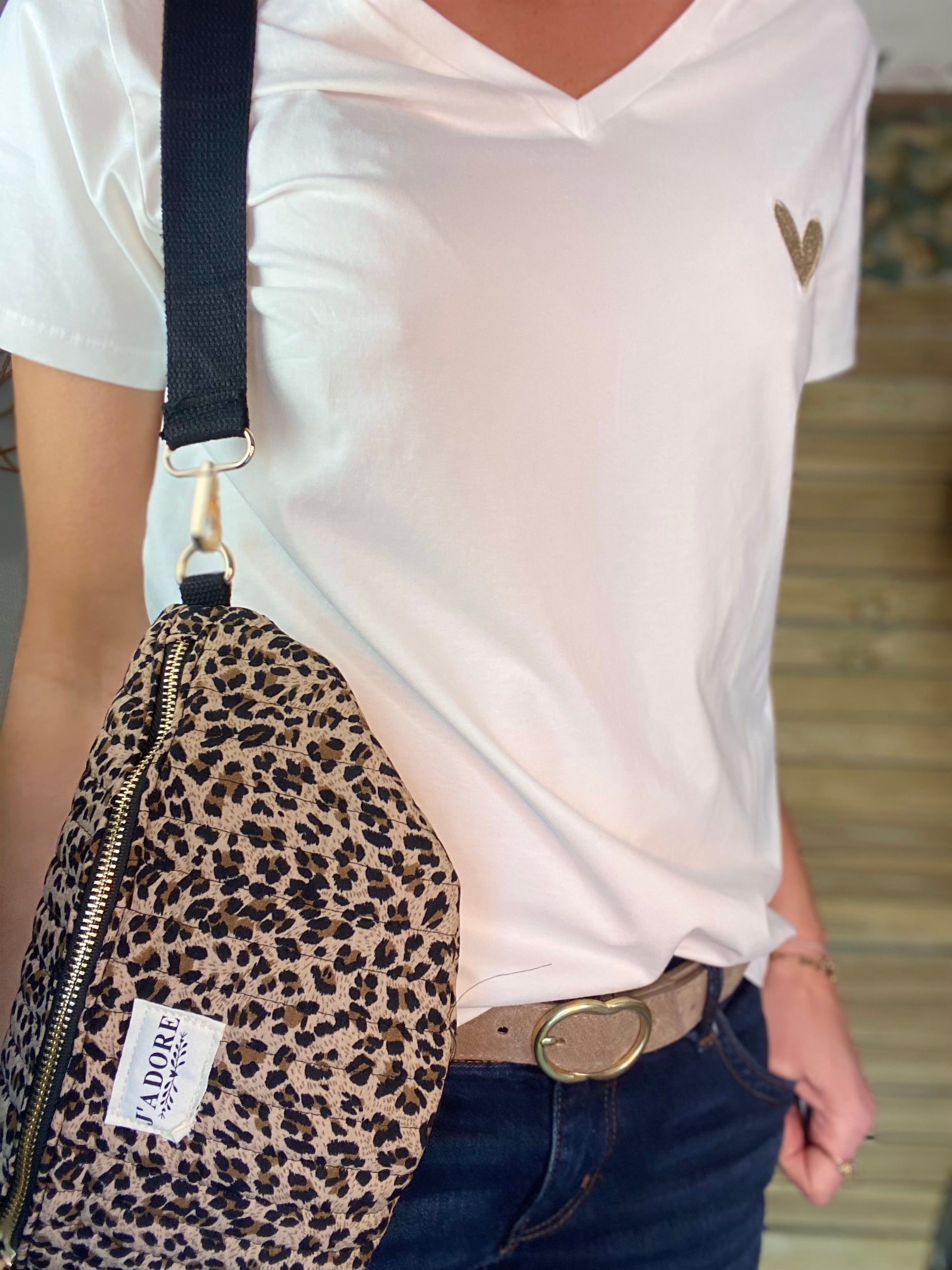 Sac banane L matelassé - JOSIE - Léo beige 🐆