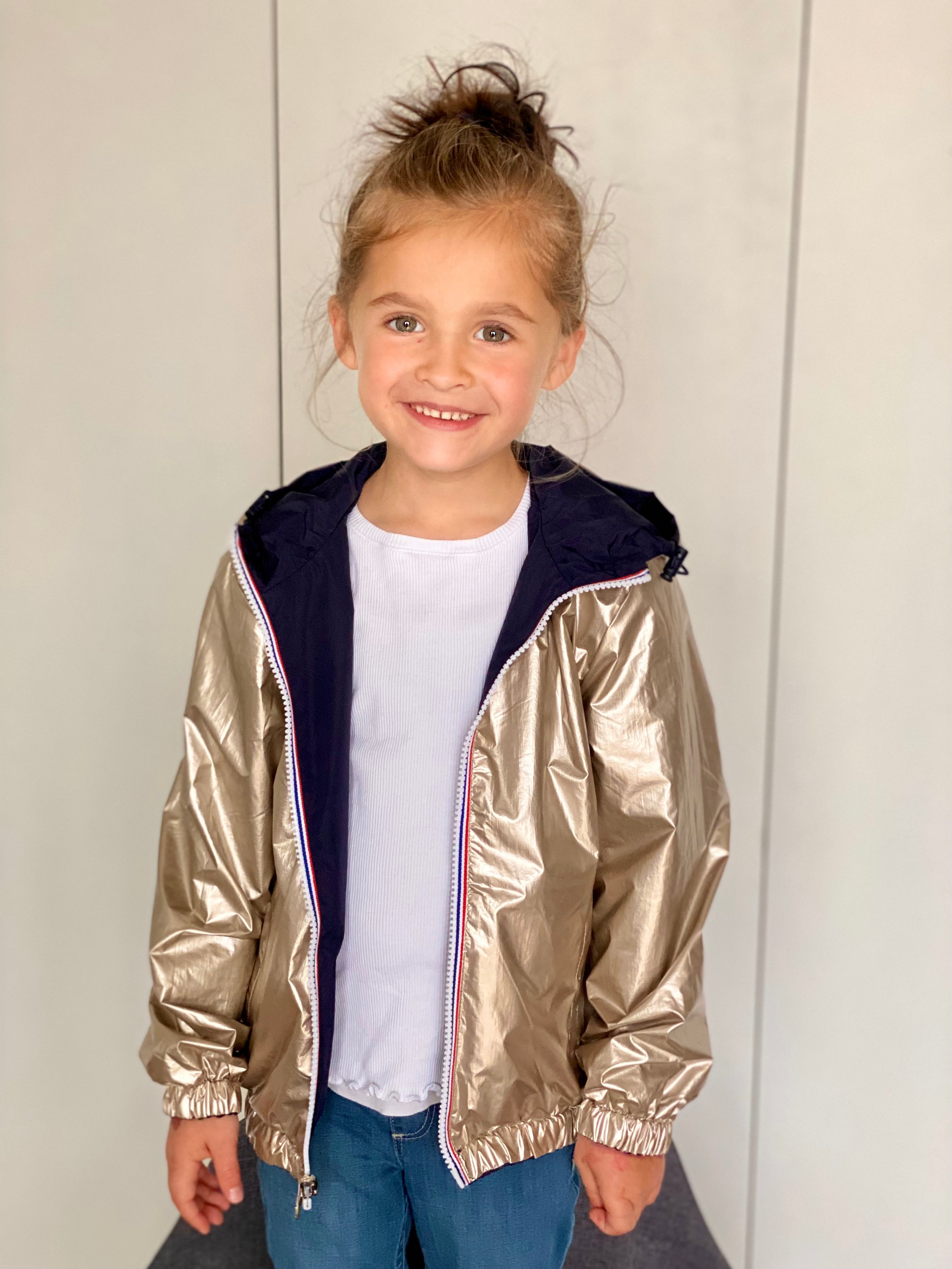 Veste Imperméable réversible mixte GARANCE KIDS - Marine / Doré