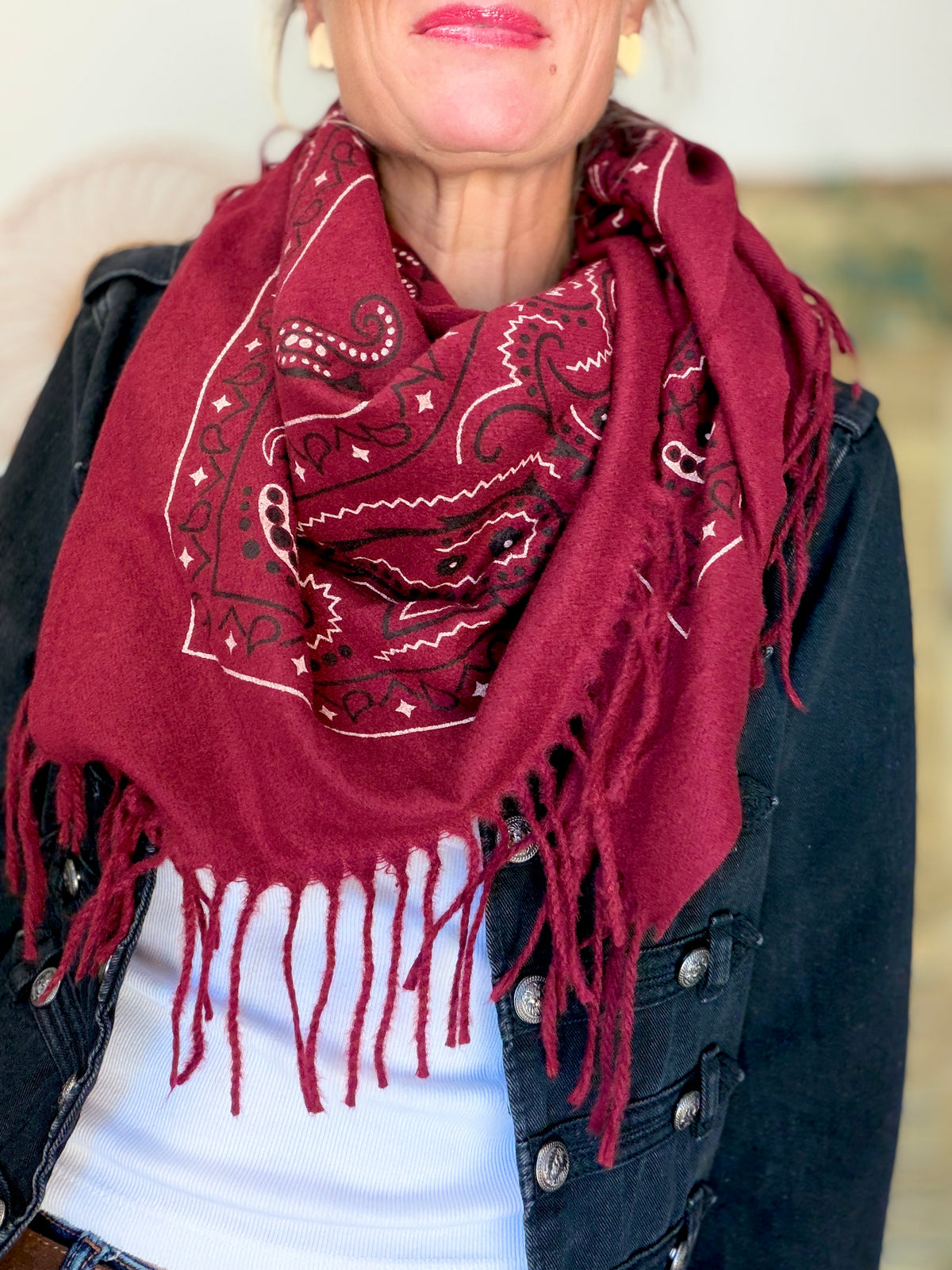 Écharpe Bandana Bordeaux
