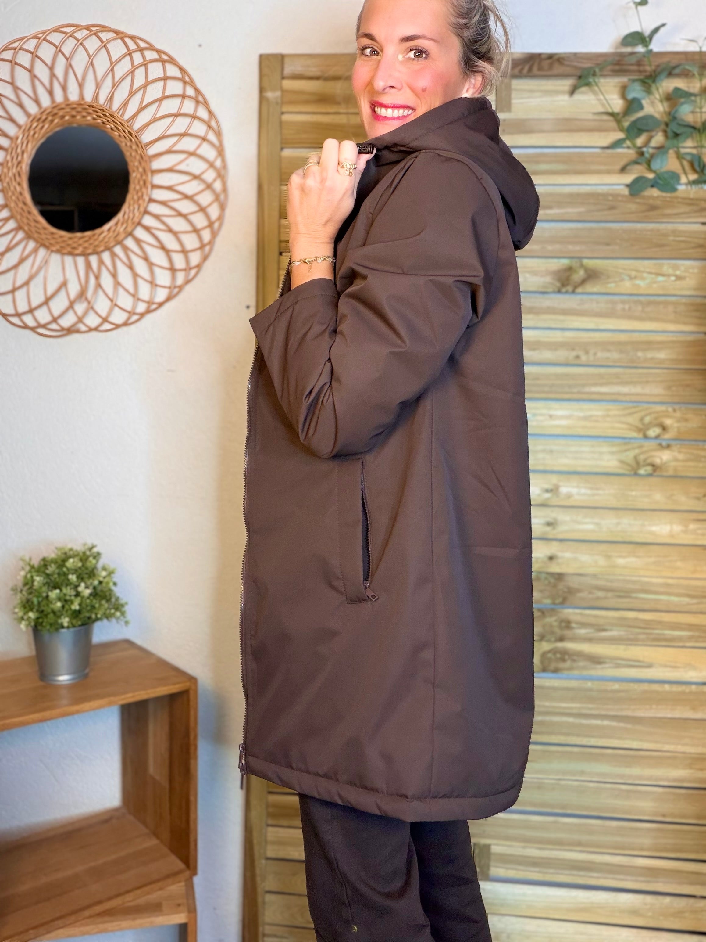 Parka déperlante fourrée Léo ALBANE -  Chocolat