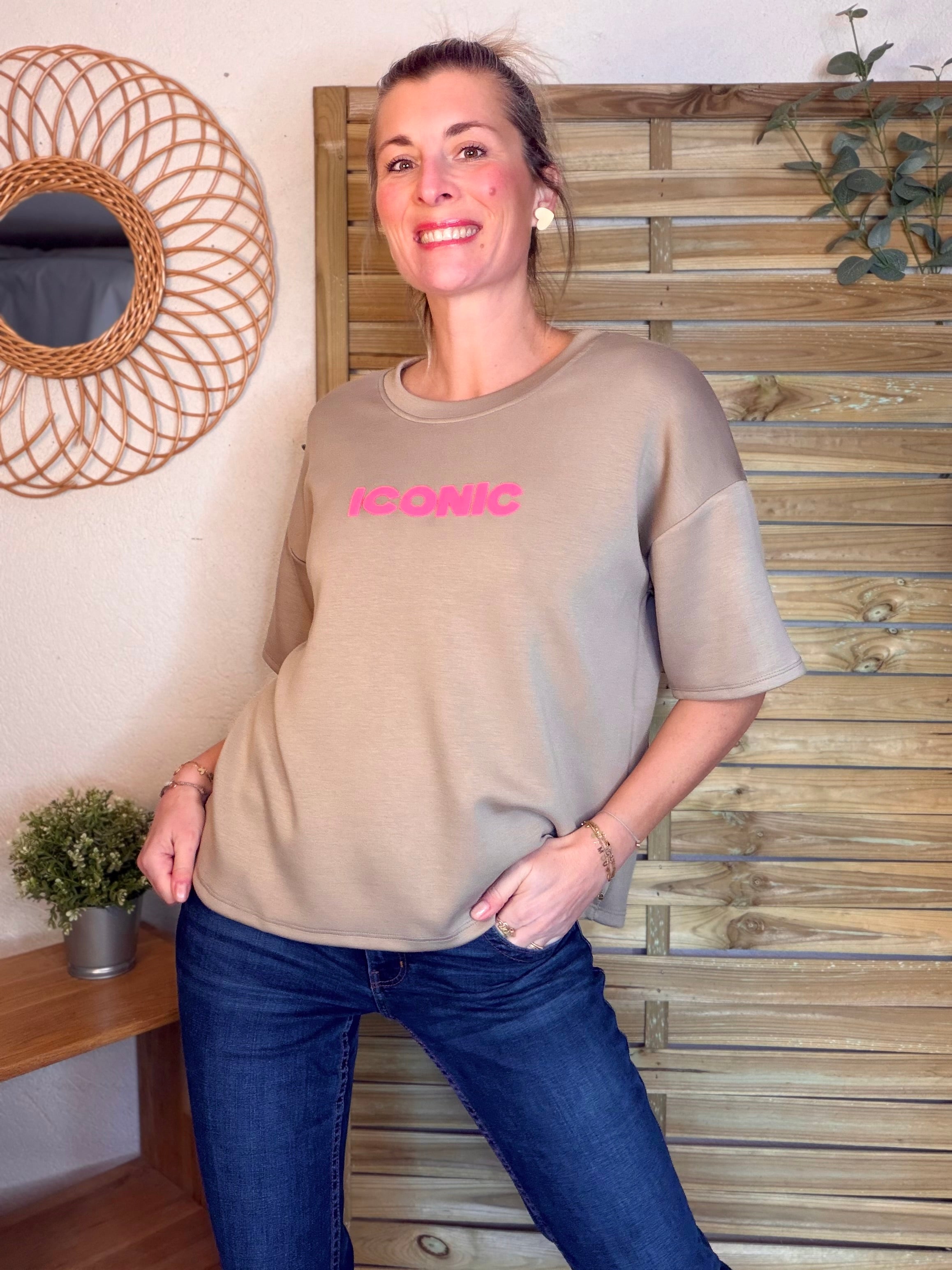 Tee shirt ICONIC - THÉA Taupe