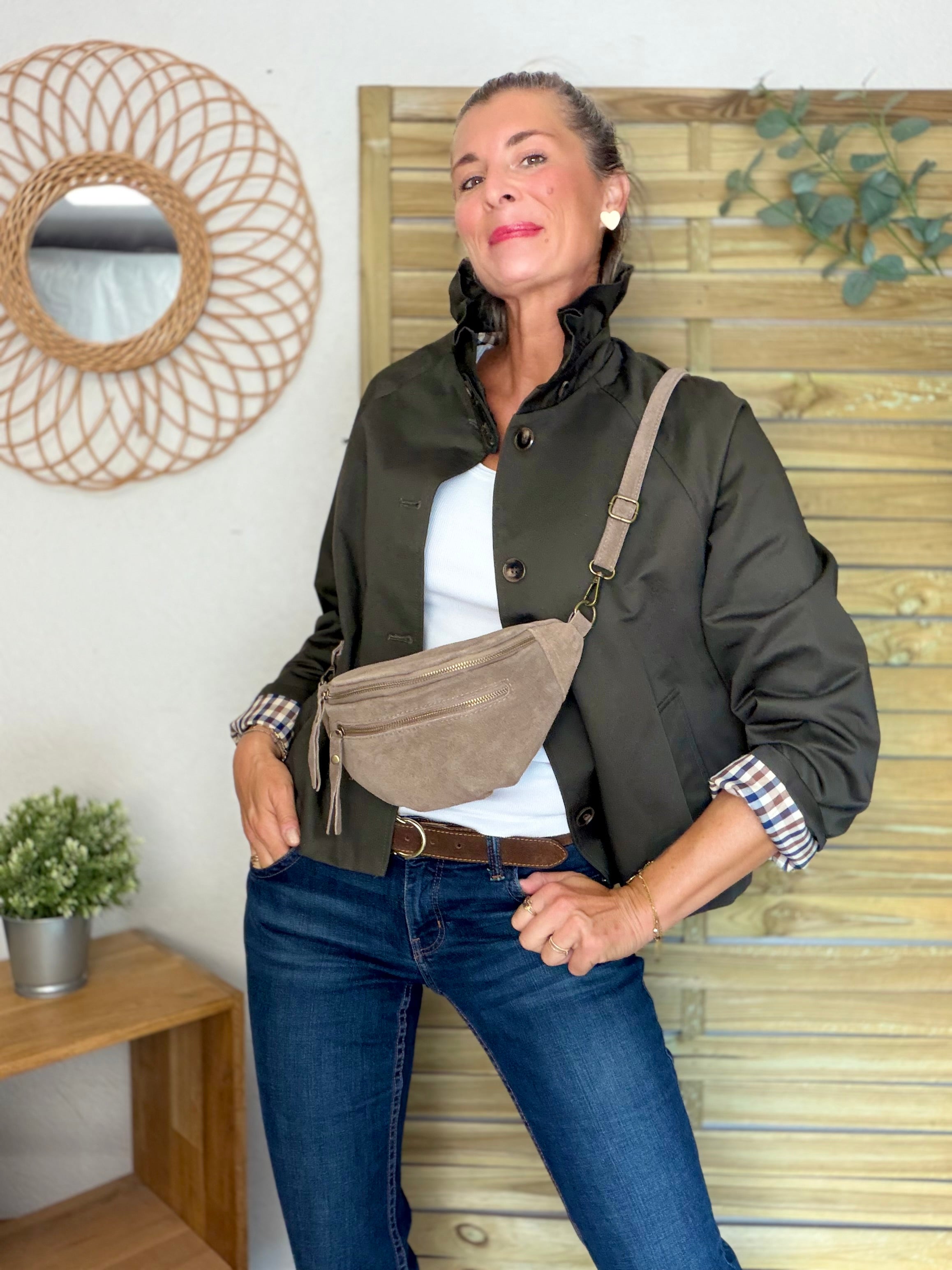 Veste Trench col victorien doublure carreaux - VICTORIA Kaki foncé