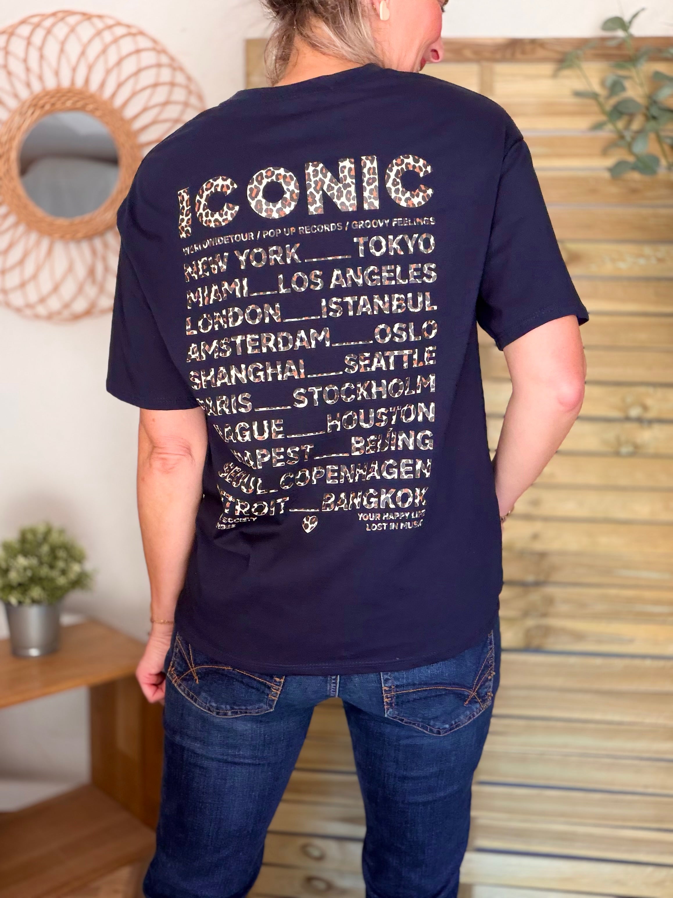 Tee shirt ICONIC Léo LÉONA Bleu marine