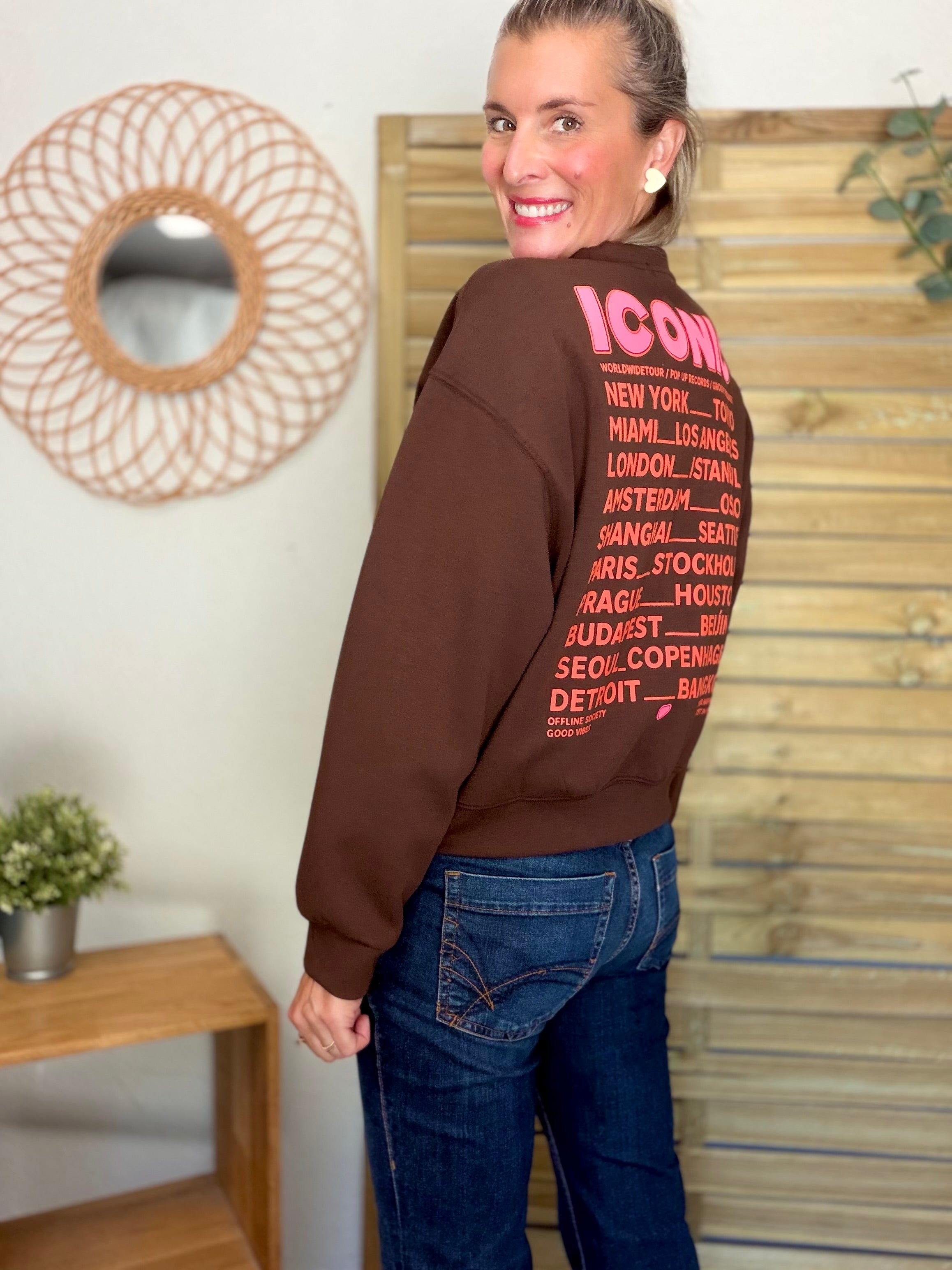 Sweat ICONIC ultra doux OMBLINE - Chocolat