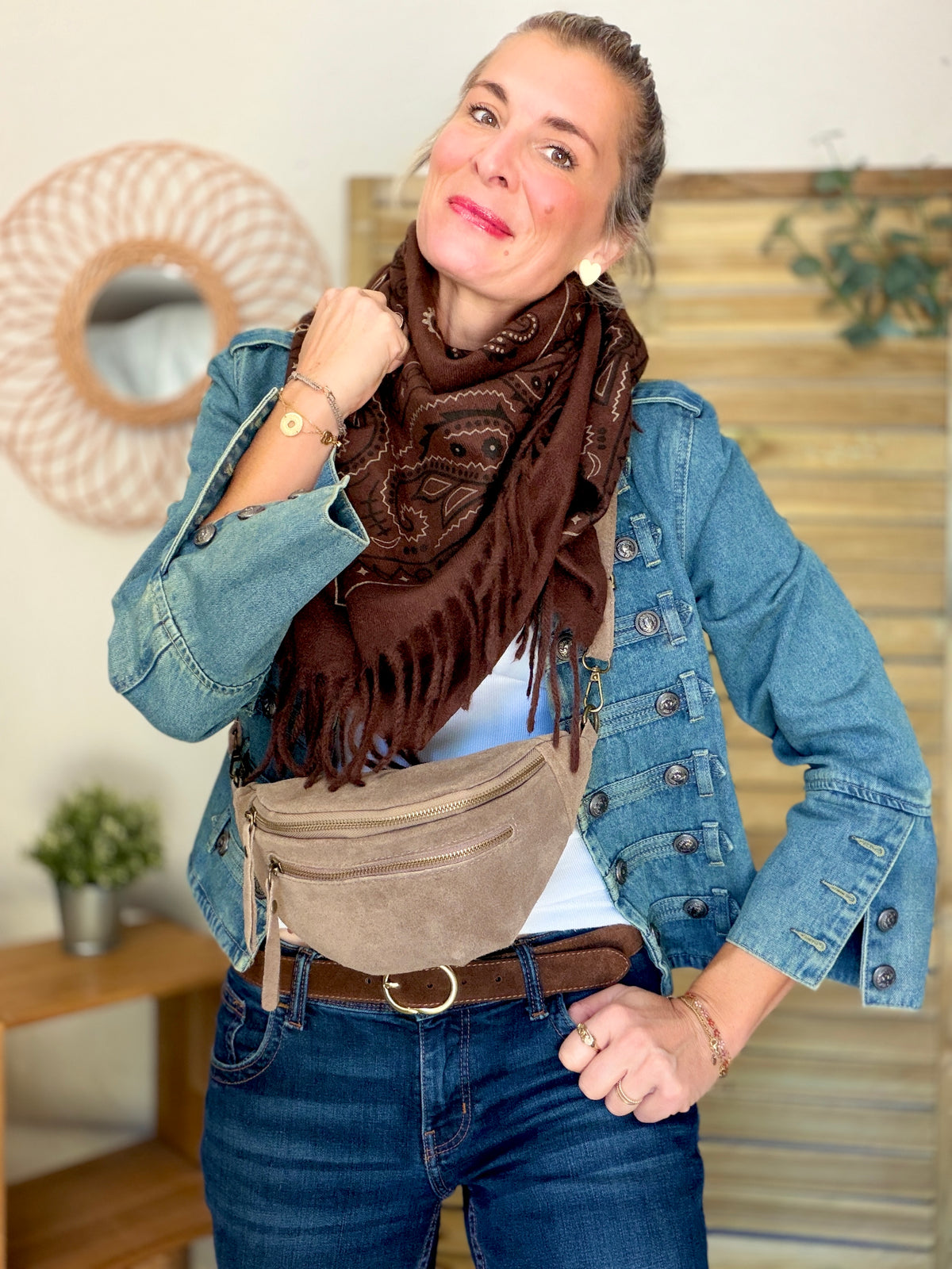 Écharpe Bandana Chocolat