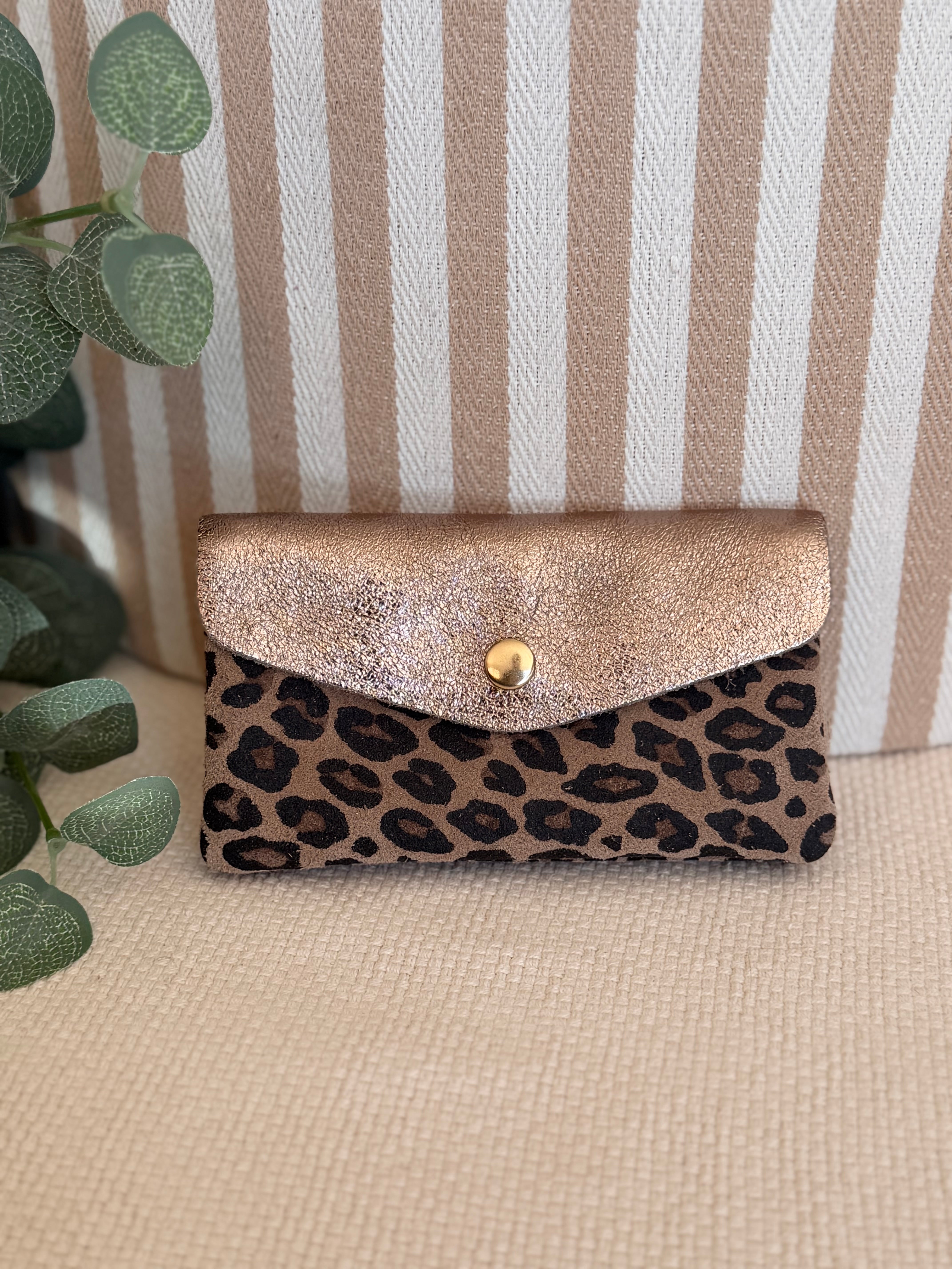 Porte monnaie / porte carte XL+ en cuir irisé Léo - BASILE