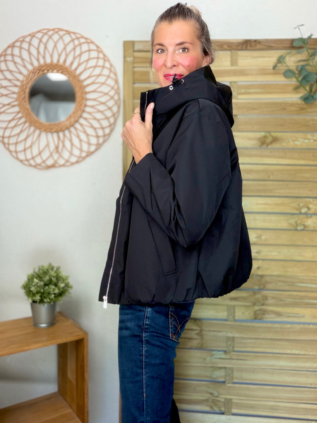 LAURA JO - Imperméable ÉLÉA court - Noir
