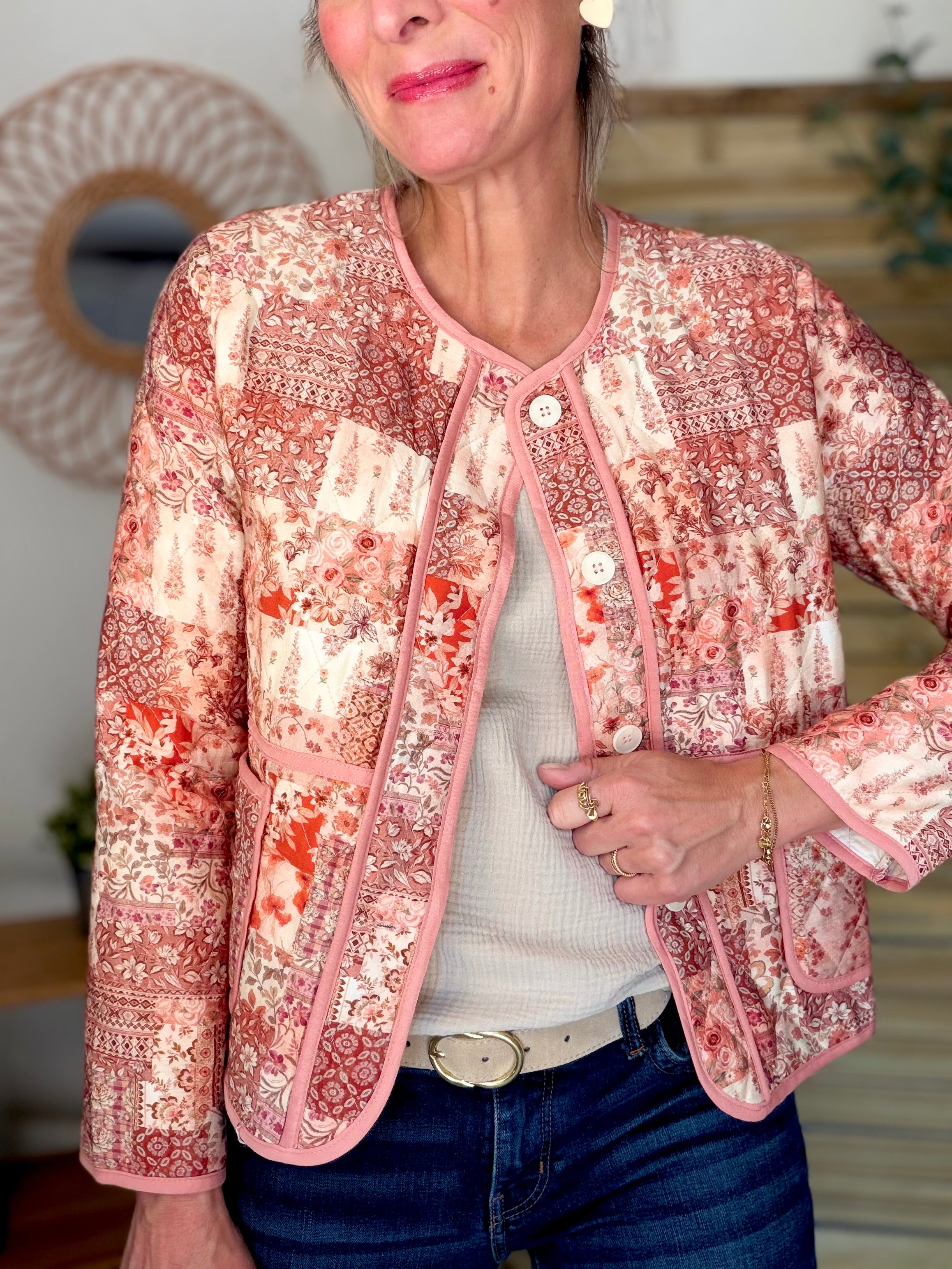 Veste courte Patchwork matelassée légère ADELAÏDE