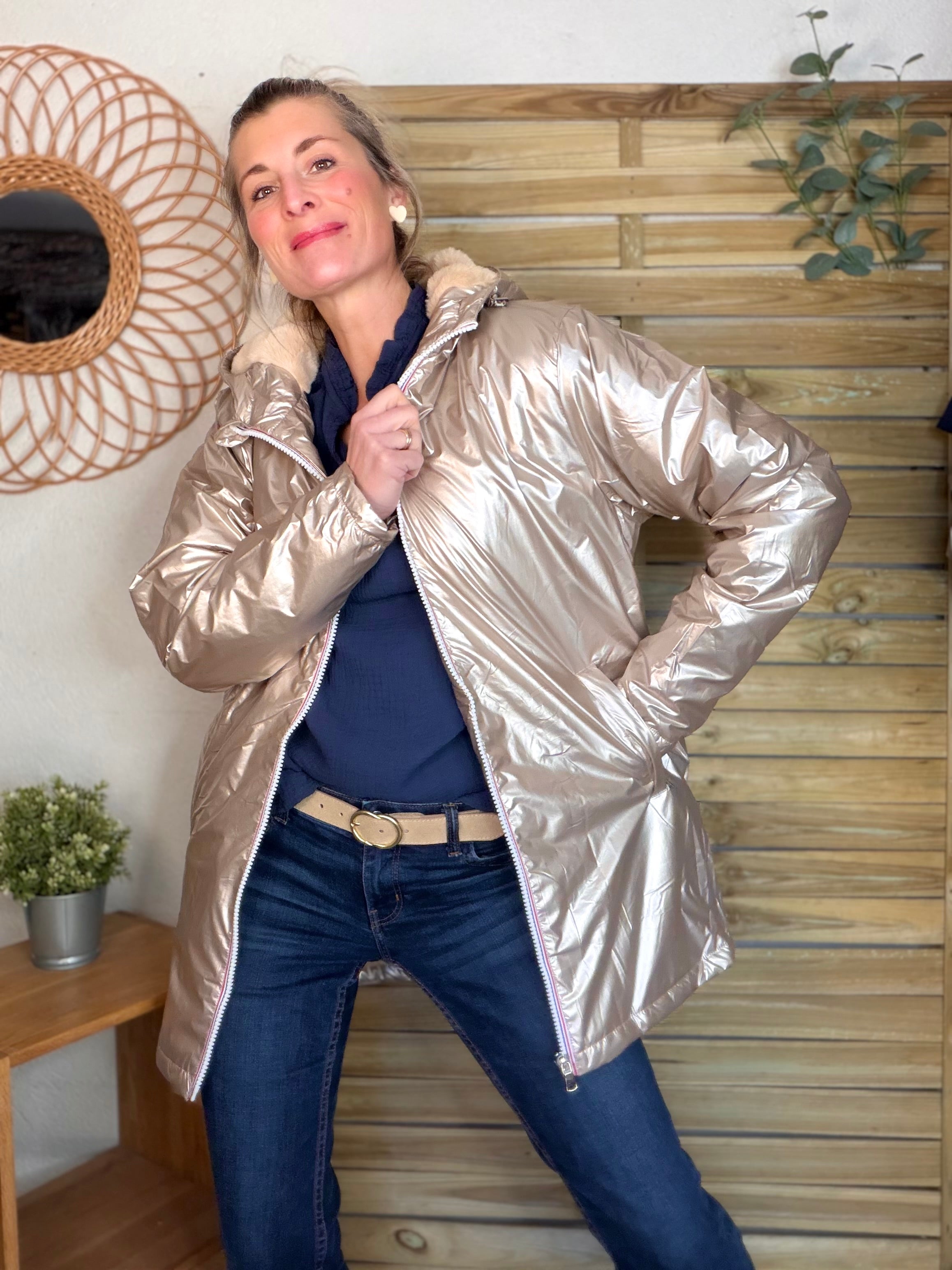 ⚡️ ARRIVAGE - Parka Imperméable fourré ALICE - Beige rosé