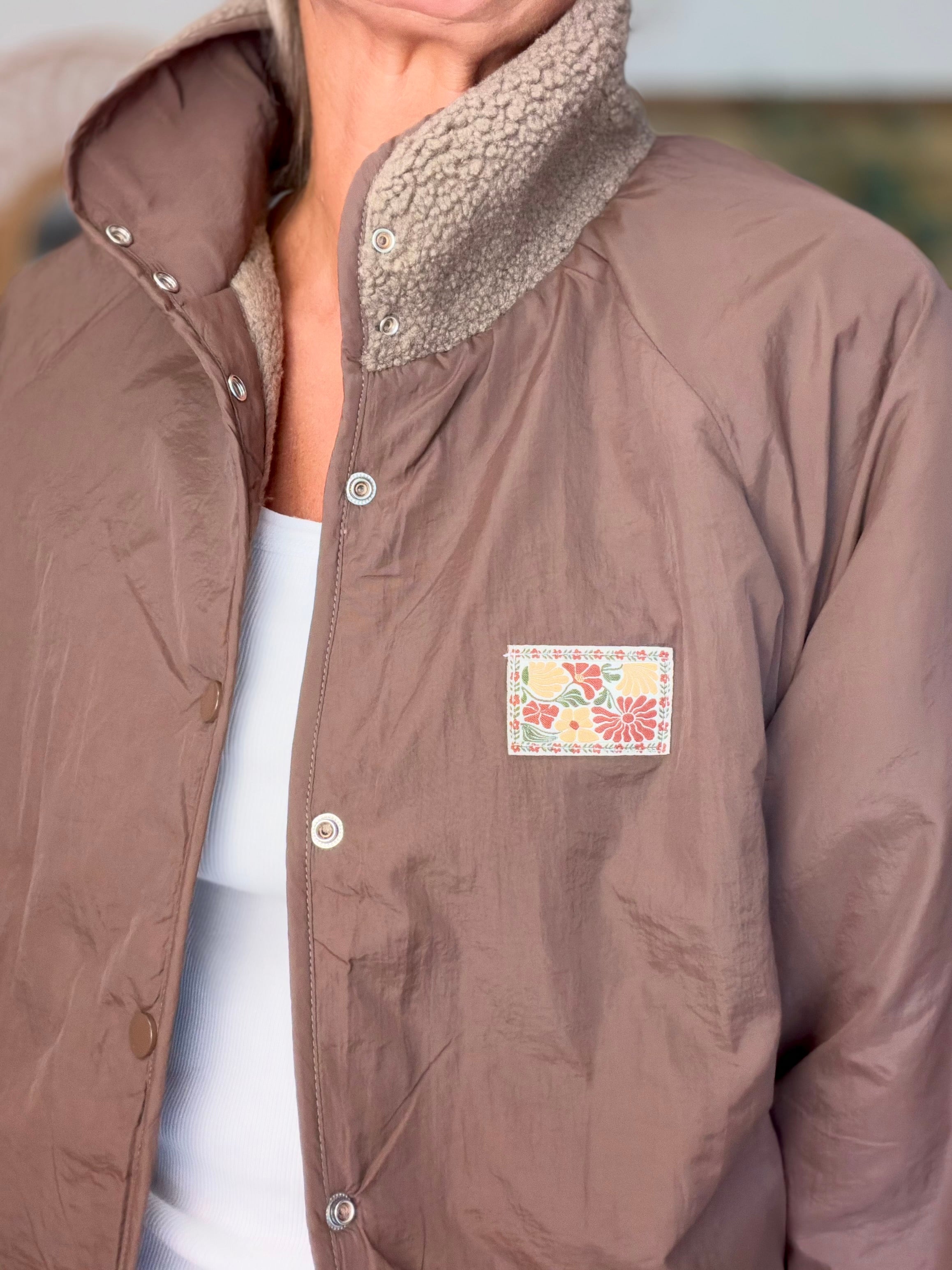 Veste matelassée réversible Sherpa AMÉLIE Chocolat