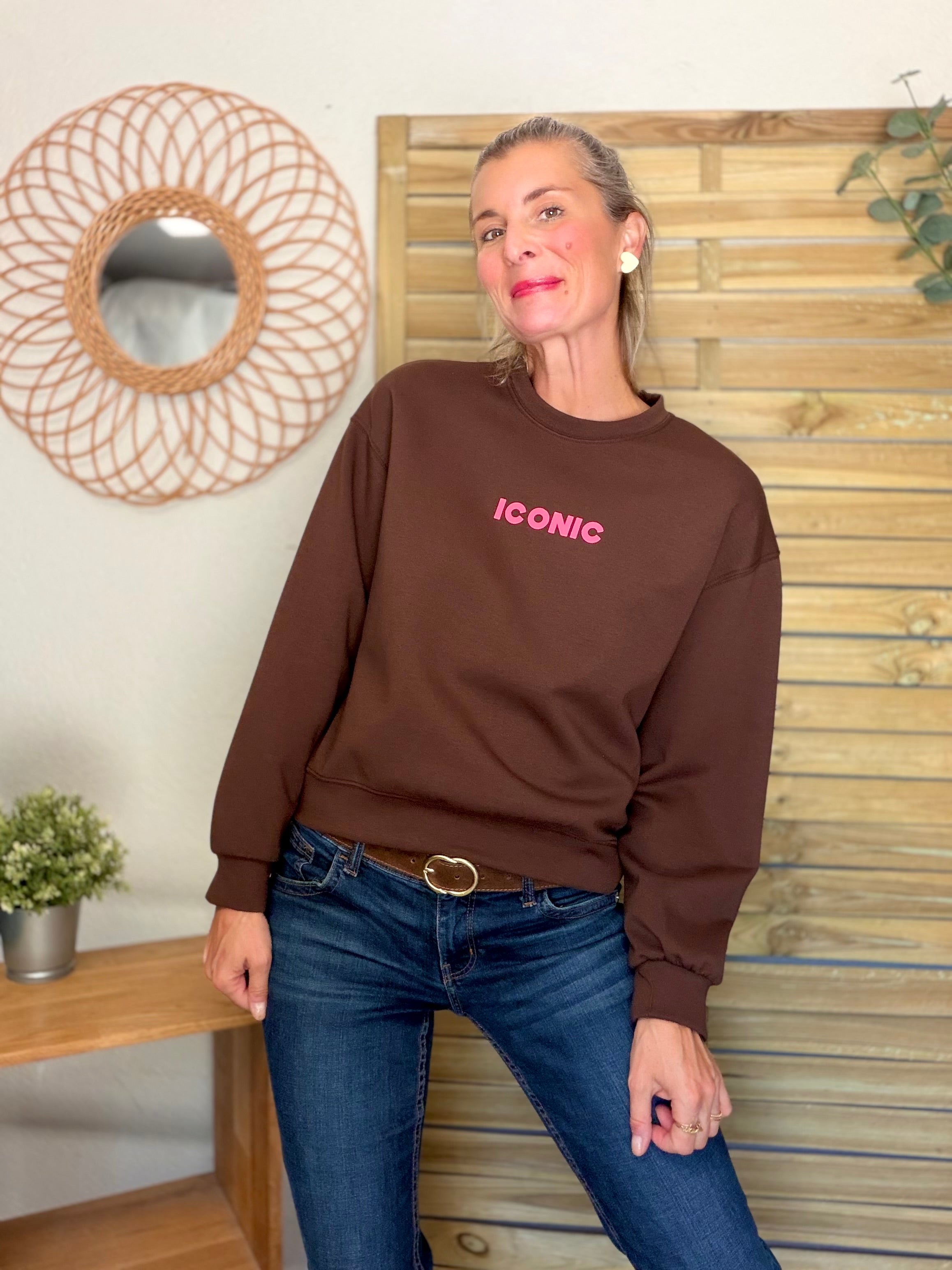 Sweat ICONIC ultra doux OMBLINE - Chocolat