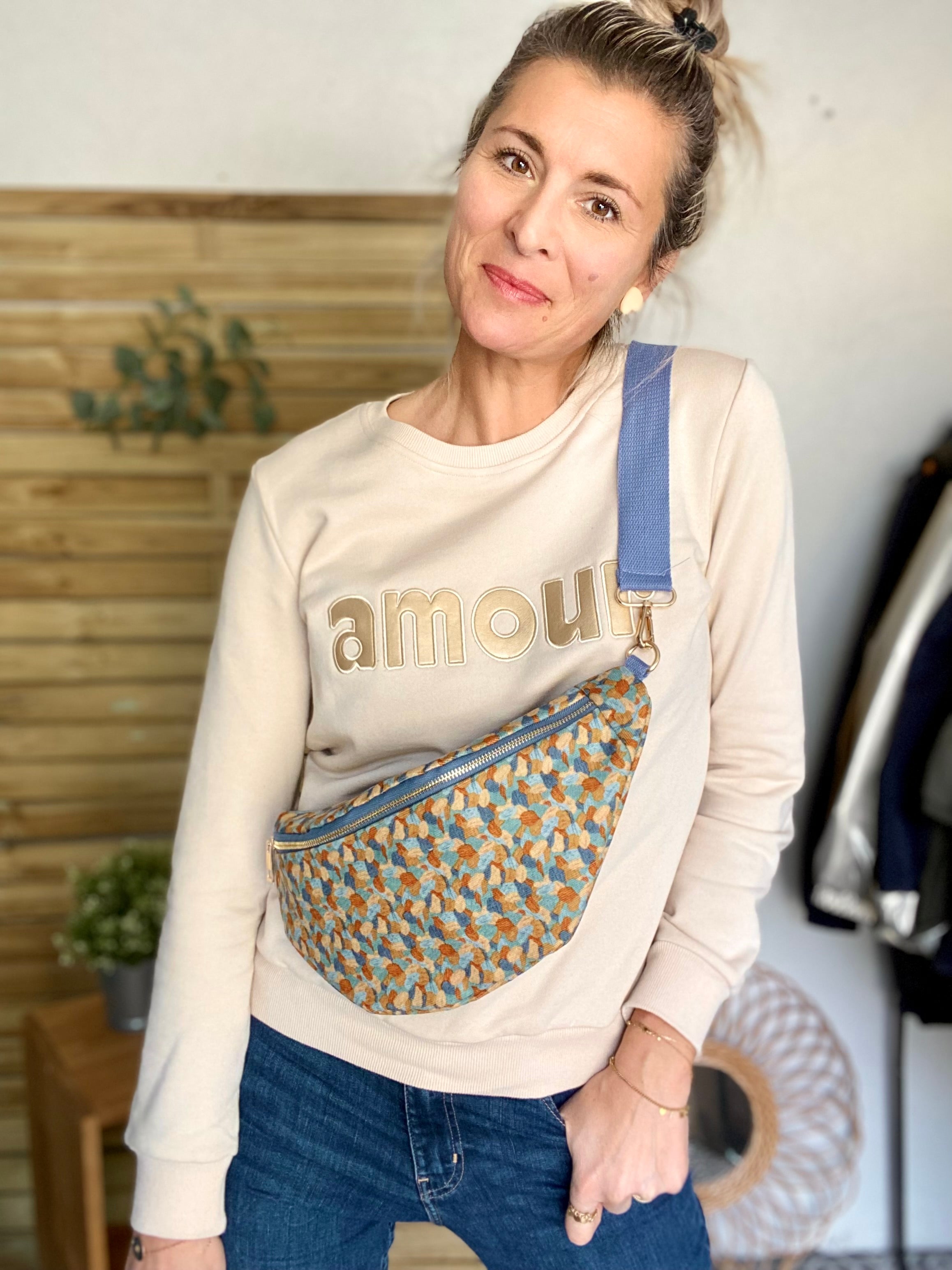 Sac banane XL velours Ciao Boum - IVY - Camaïeu Ocre - FIN DE SÉRIE