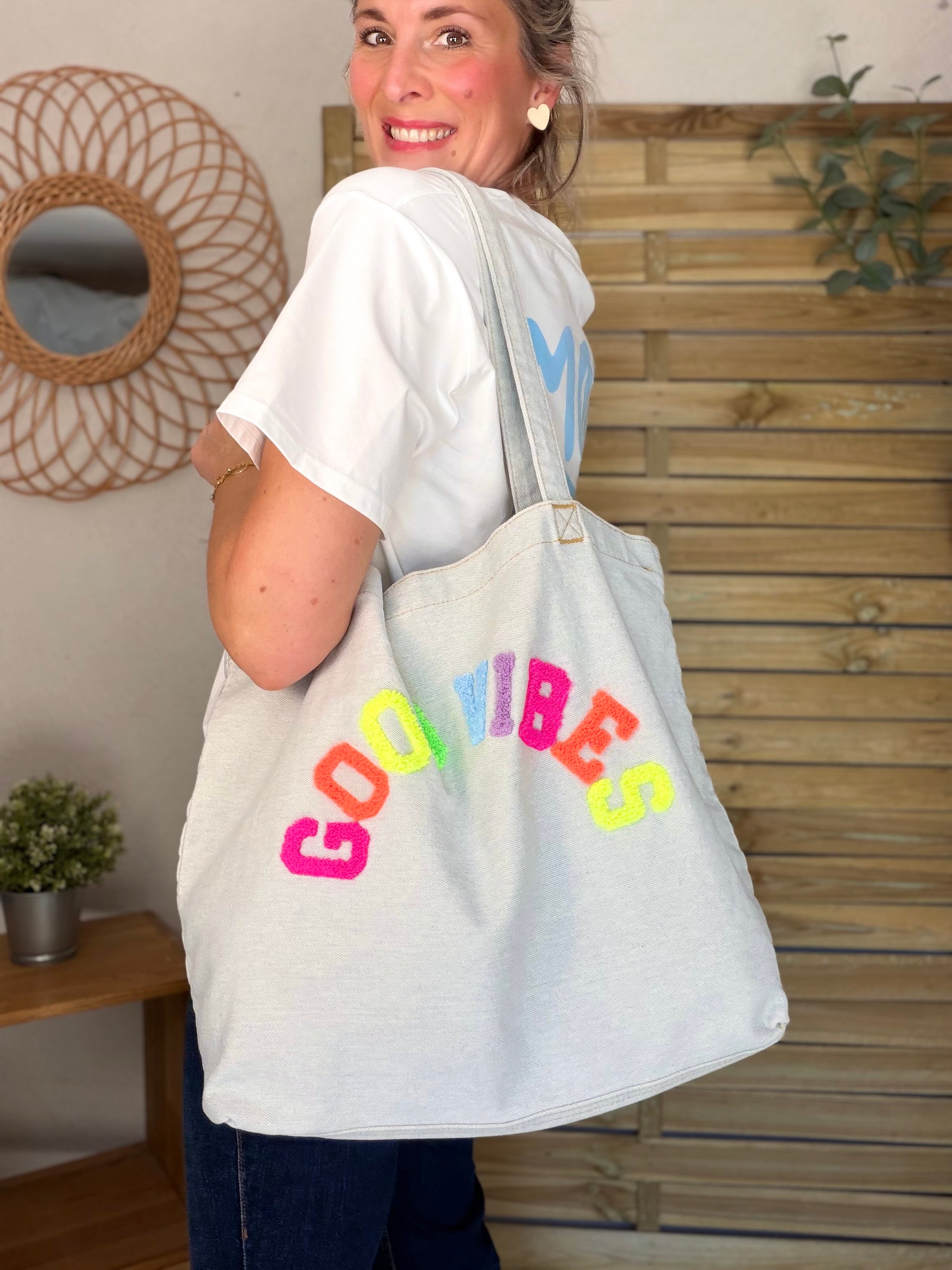 Tee shirt MORE AMOR POR FAVOR - RITA Blanc/Bleu