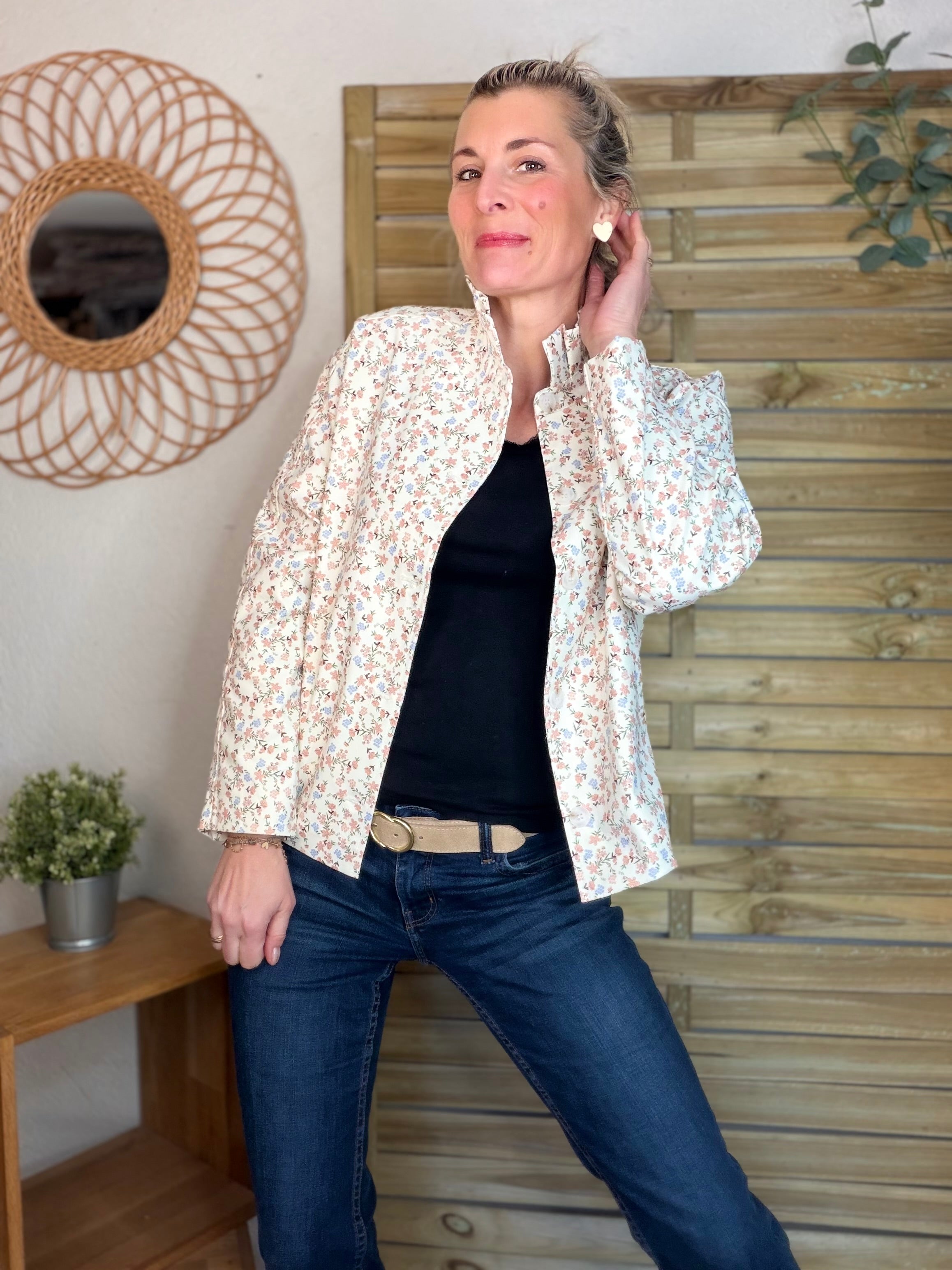 Veste col victorien NICKY Fleurie