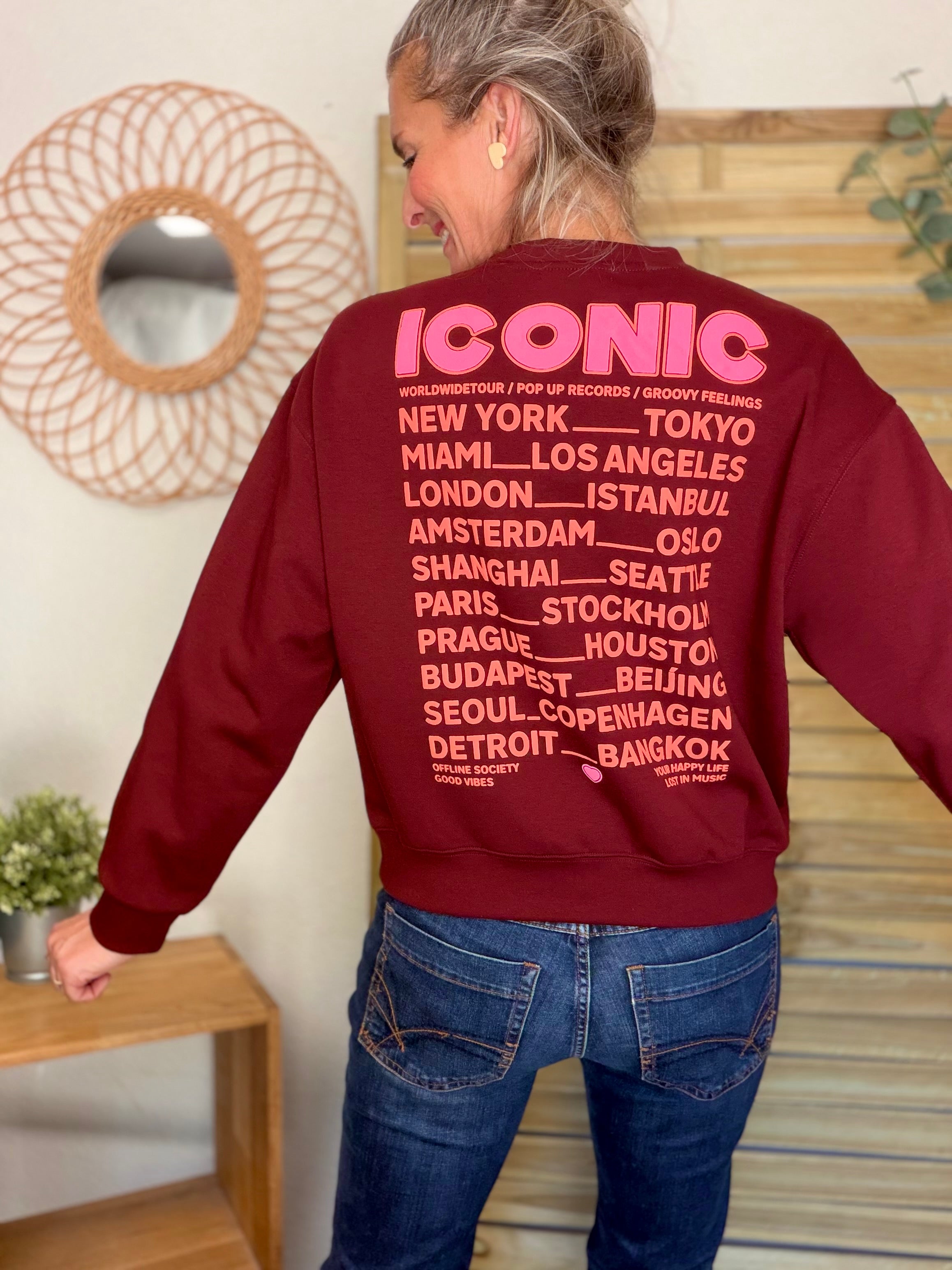 Sweat ICONIC ultra doux OMBLINE - Bordeaux