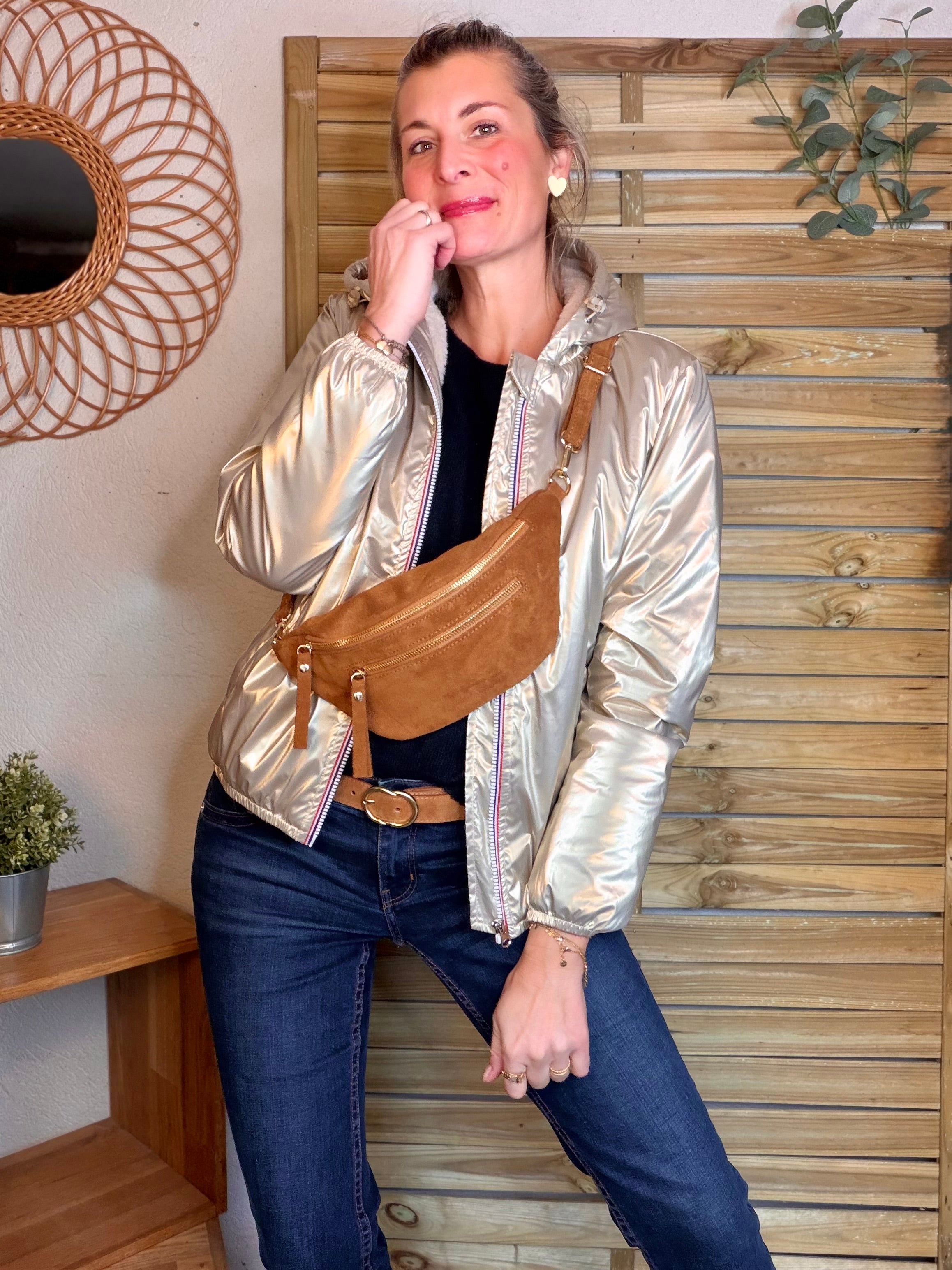 Parka Imperméable LOUISE COURT sherpa - Doré - LAURA JO (DÉSTOCKAGE sur Taille L)
