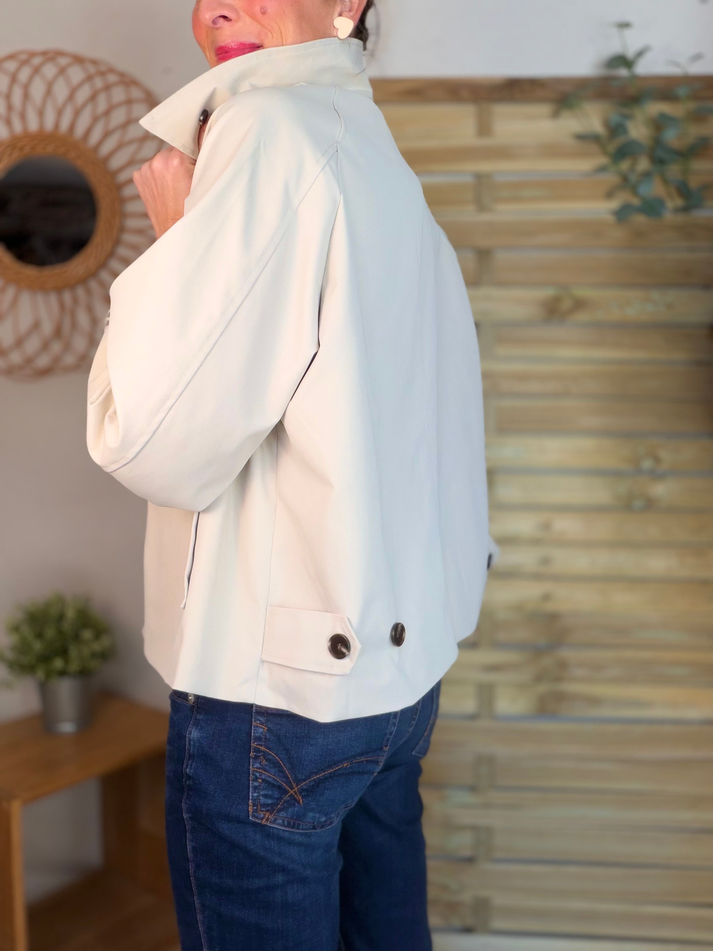 Veste Trench avec Liberty - MADELEINE Beige