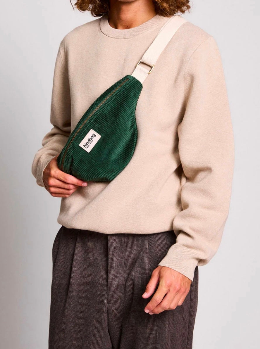 Sac banane HINDBAG Olivia Velours Vert Sapin