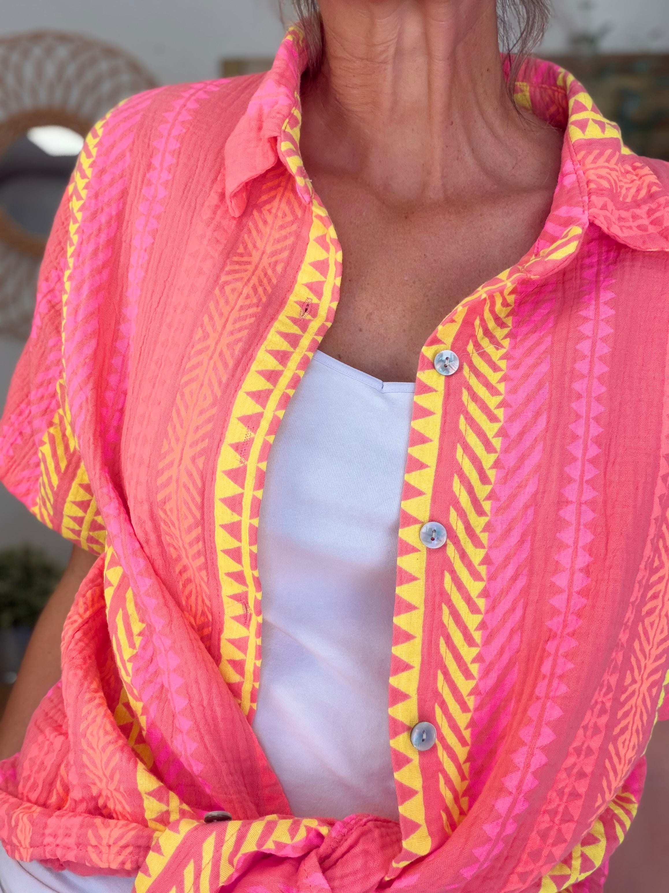 Chemise rayée en gaze de coton ROSIBEL