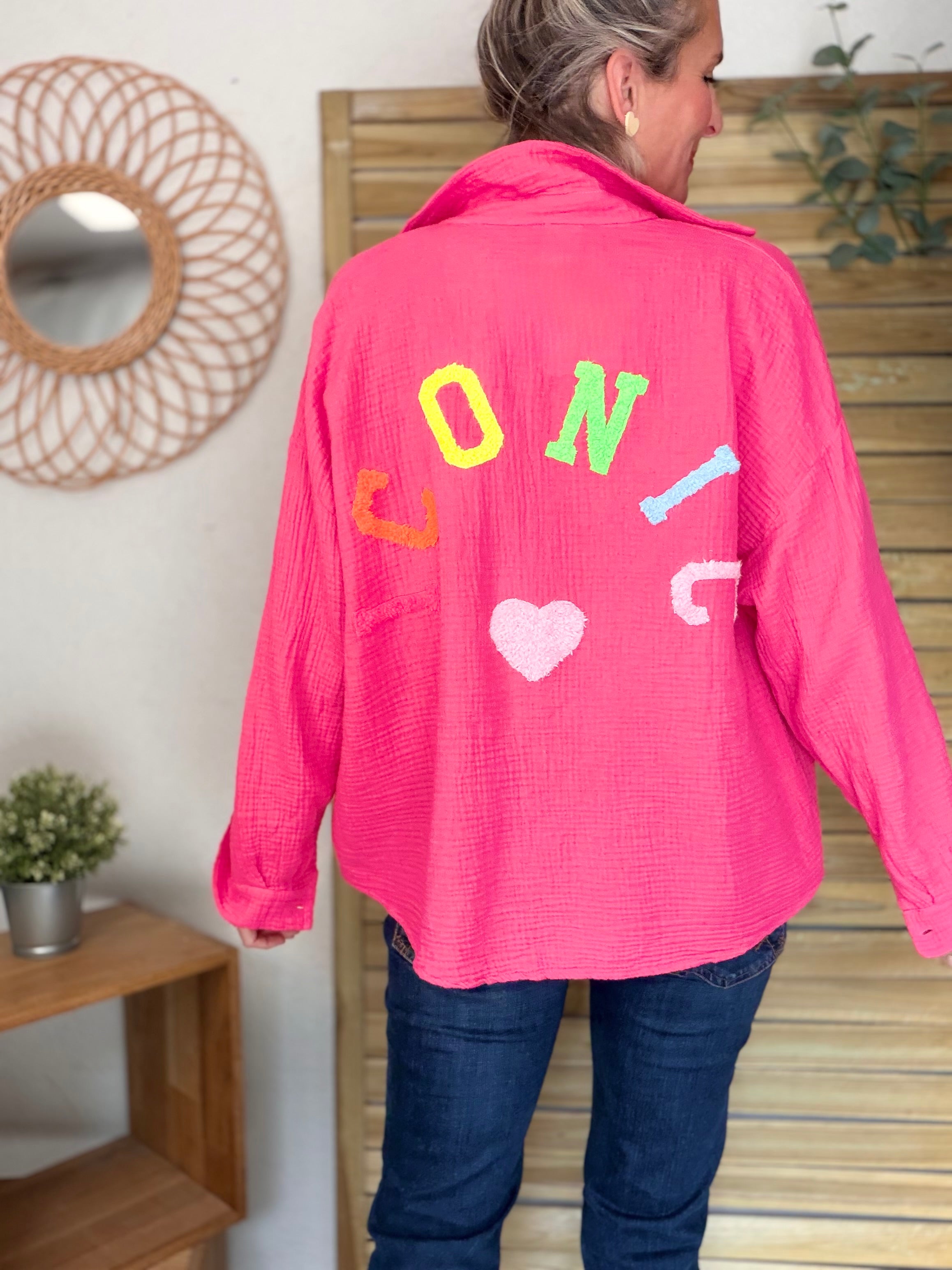 Chemise en gaze de coton ICONIC - ALANIS Rose fuschia