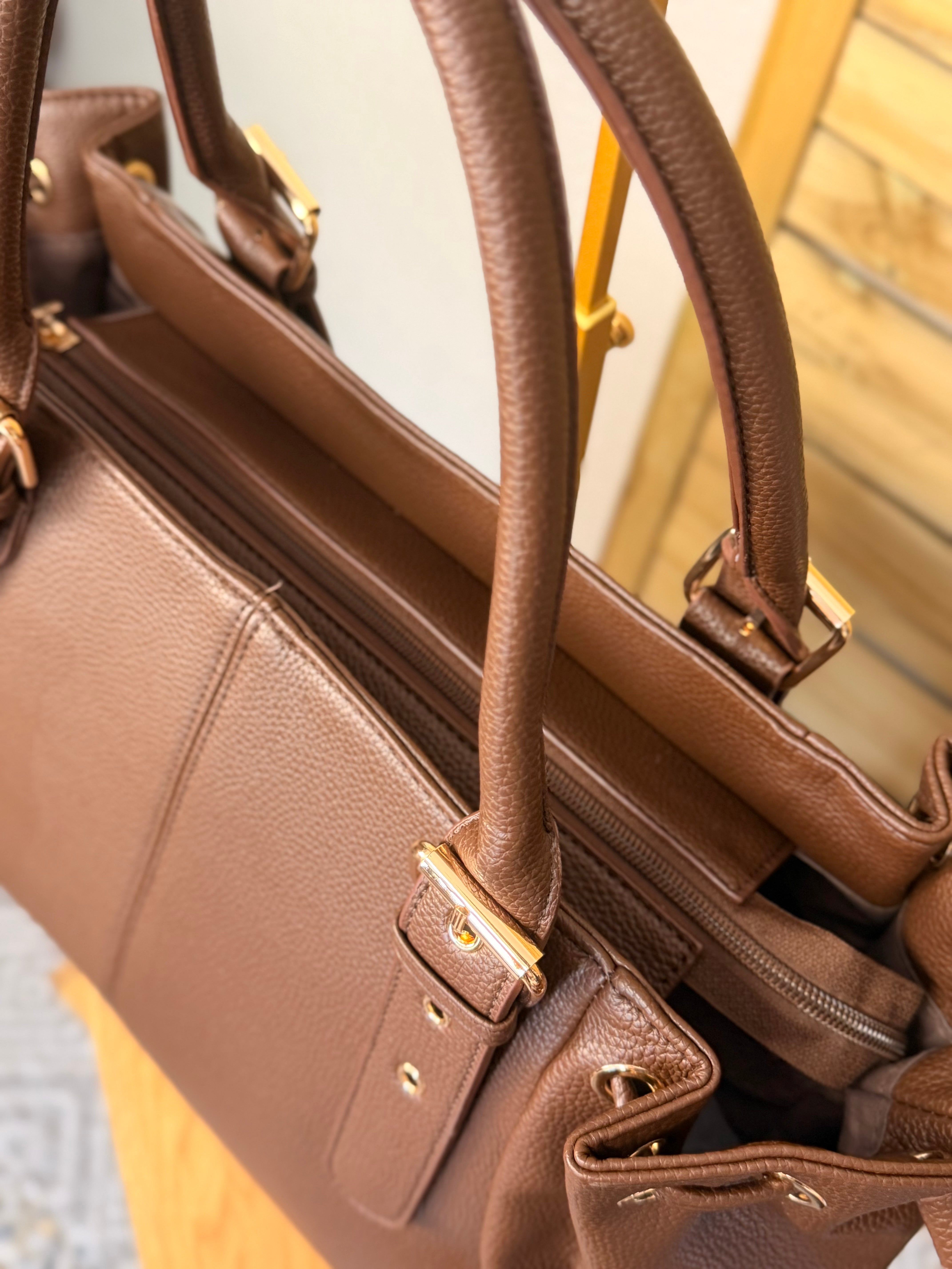 Sac cabas XL simili cuir CLÉA Café