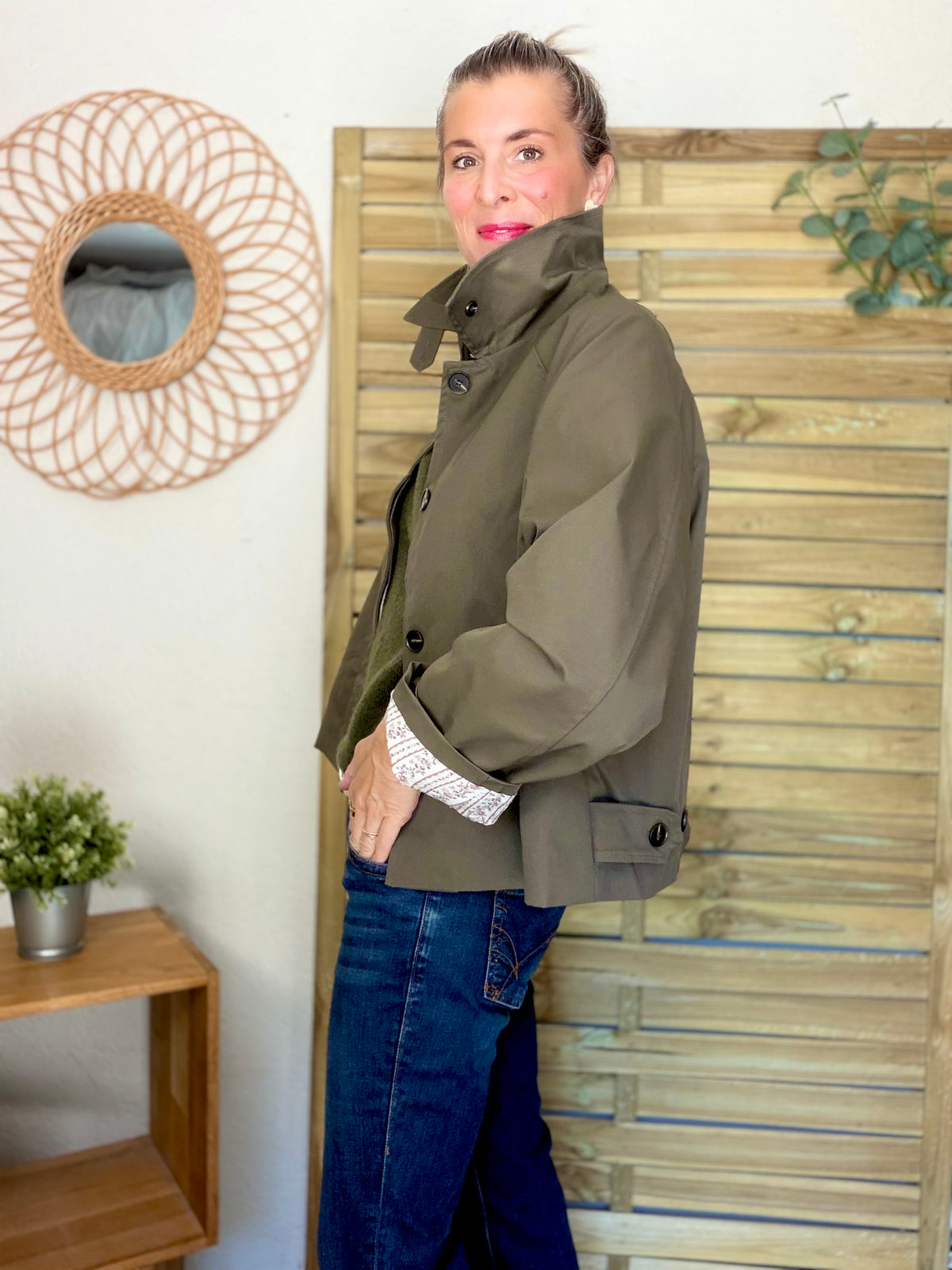 Veste Trench avec Liberty - MADELEINE Kaki