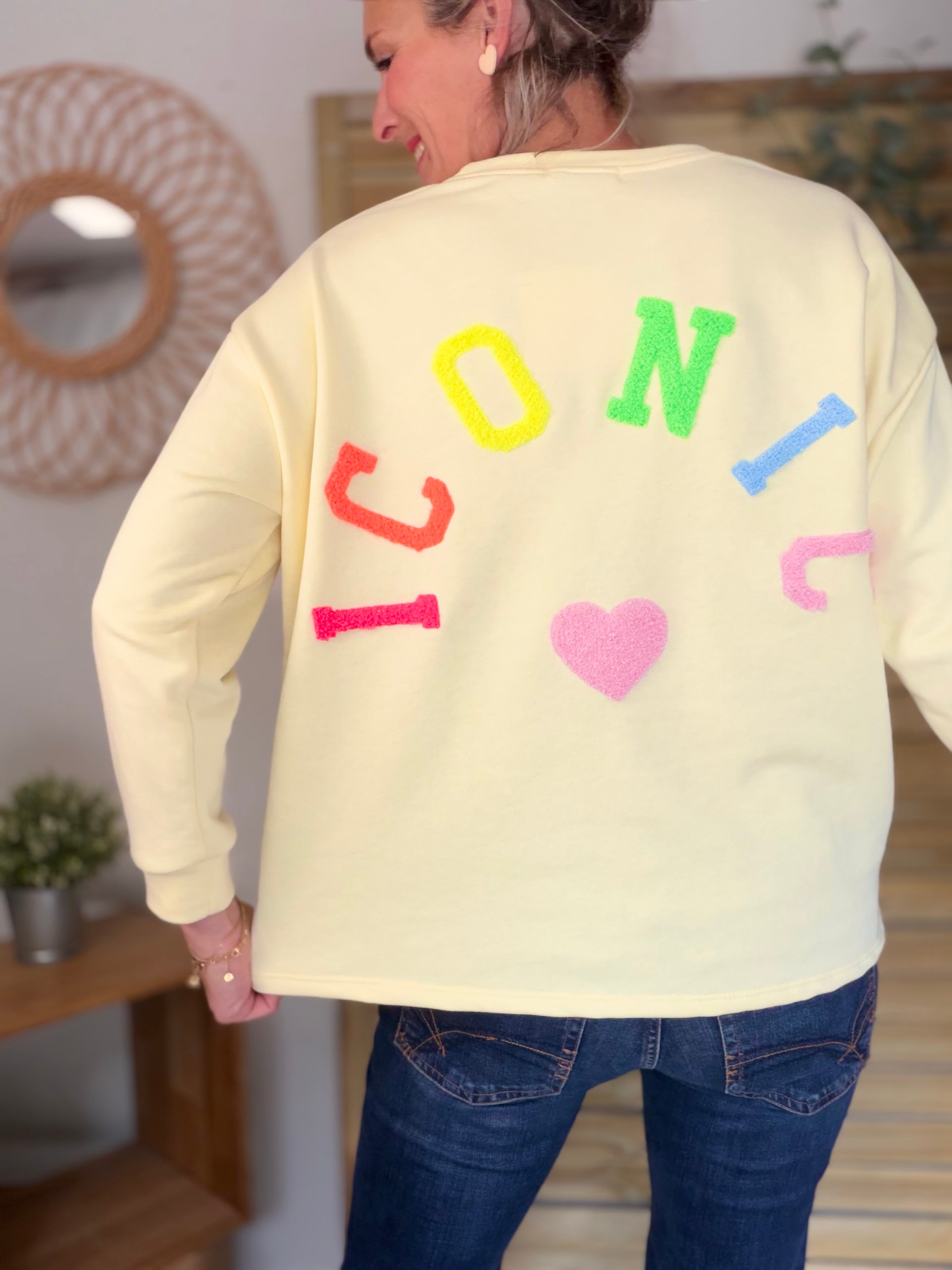 Sweat ICONIC multicolore - NORA Jaune