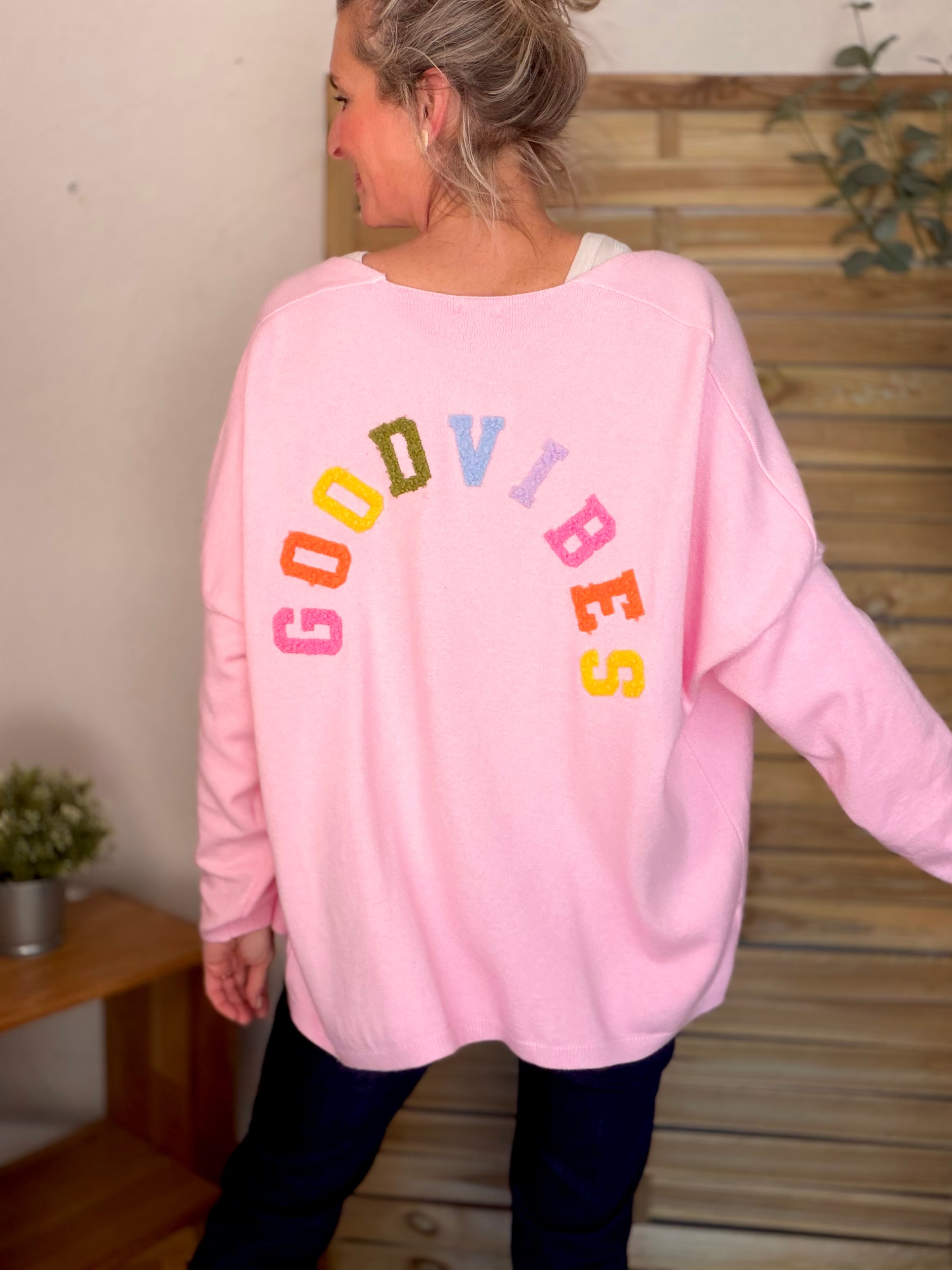 Gilet GOOD VIBES rose - AVIDA