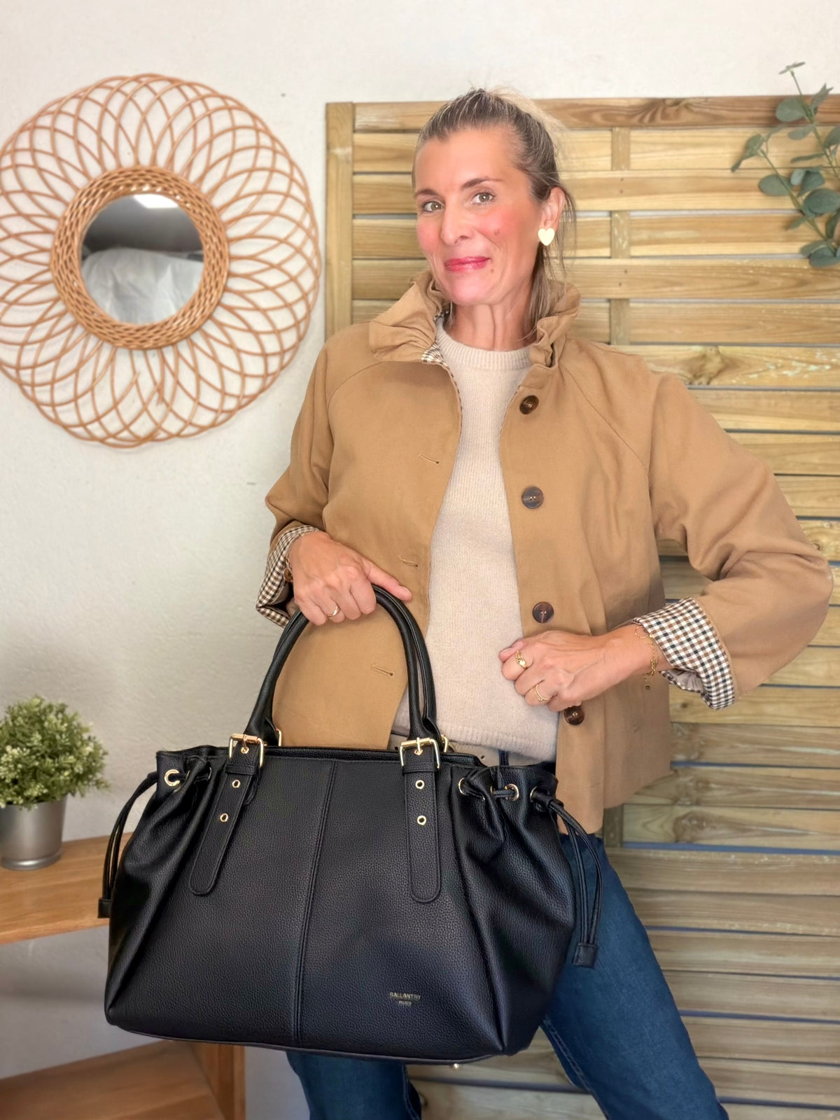 Sac cabas XL simili cuir CLÉA Noir