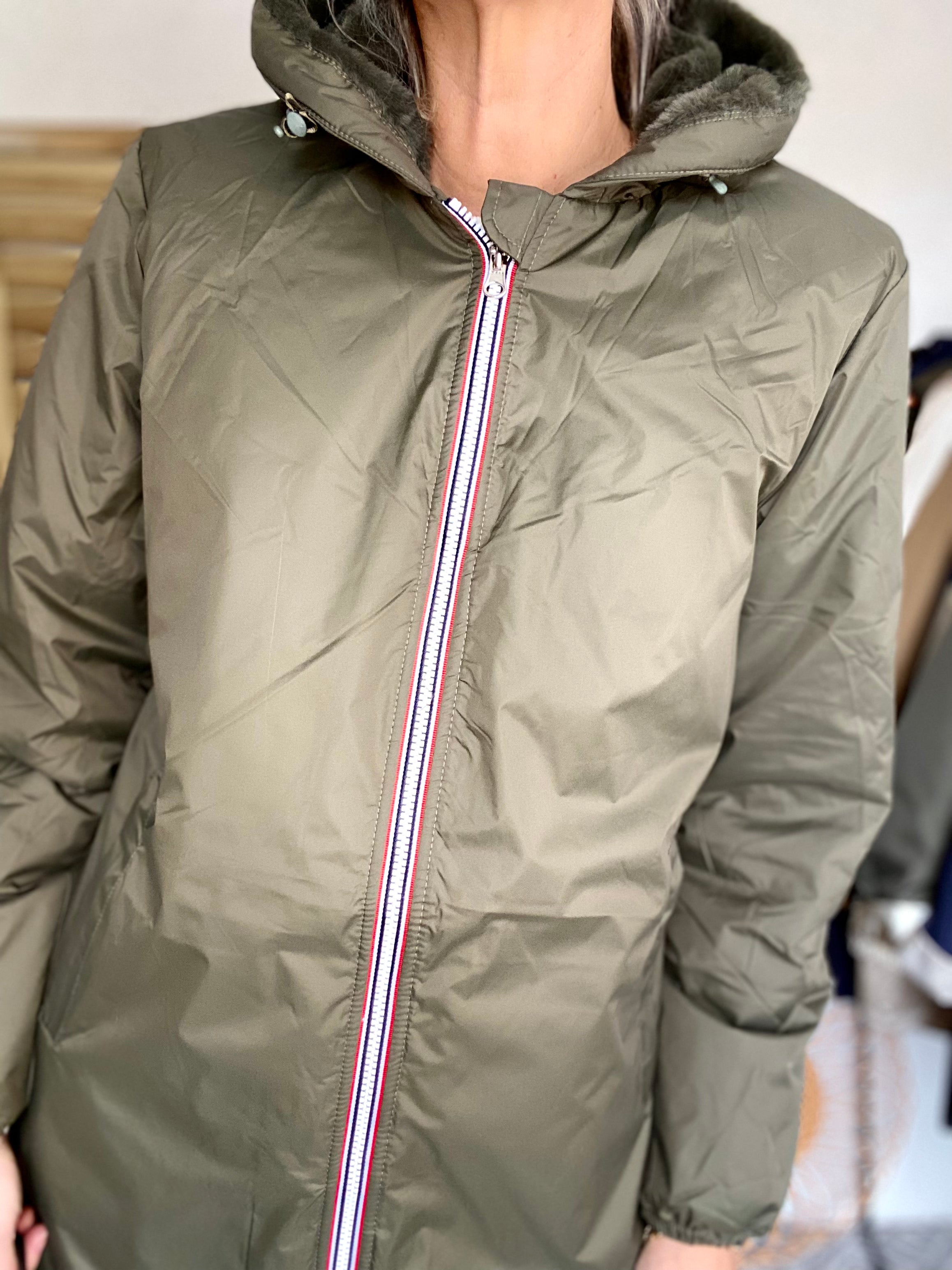 Parka Imperméable LOUISE LONG fourré - Kaki - Laura Jo