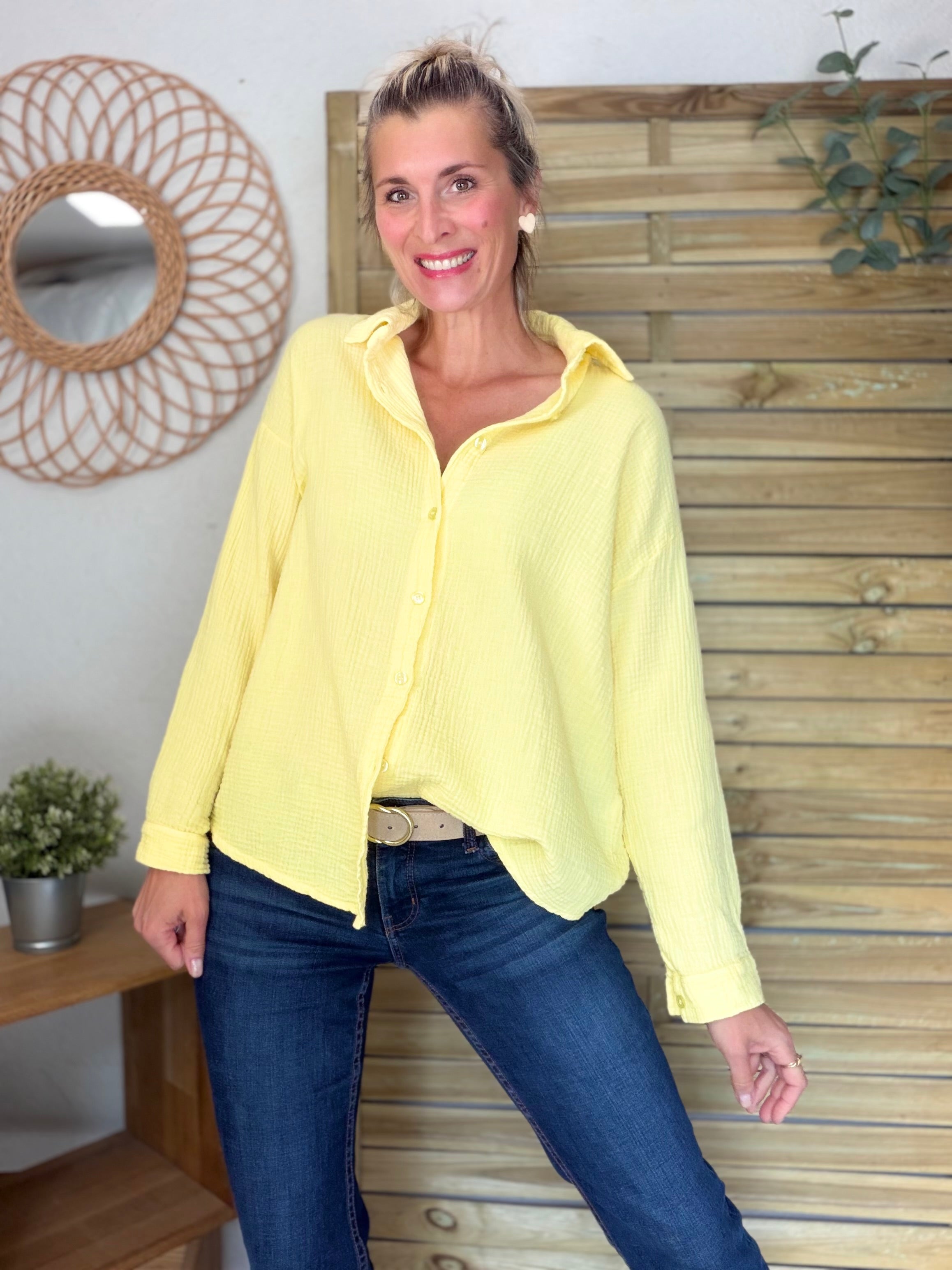 Chemise en gaze de coton ICONIC - ALANIS Jaune