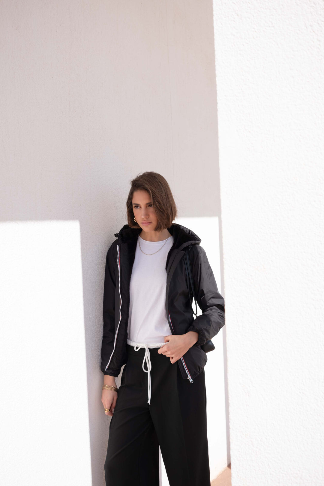 Parka Imperméable LOUISE COURT fourré - Noir - LAURA JO (DÉSTOCKAGE Taille L)